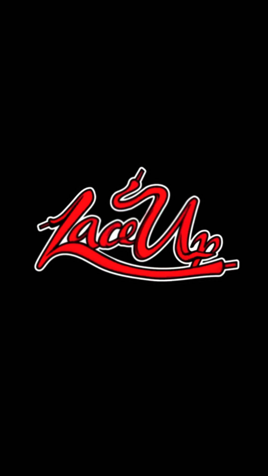 Red And Black Lace Up Logo Background