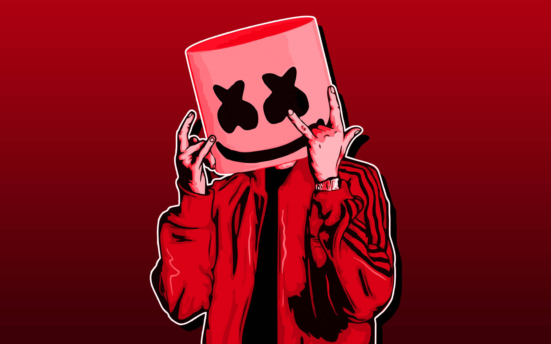 Red And Black Marshmello Background