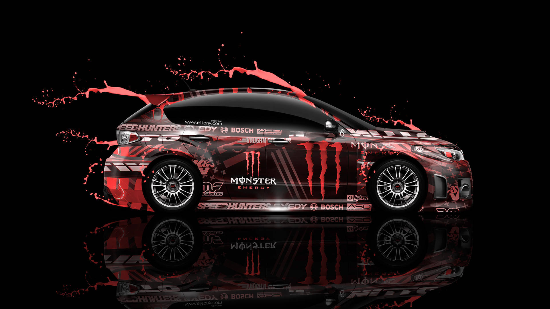 Red And Black Monster Energy Car