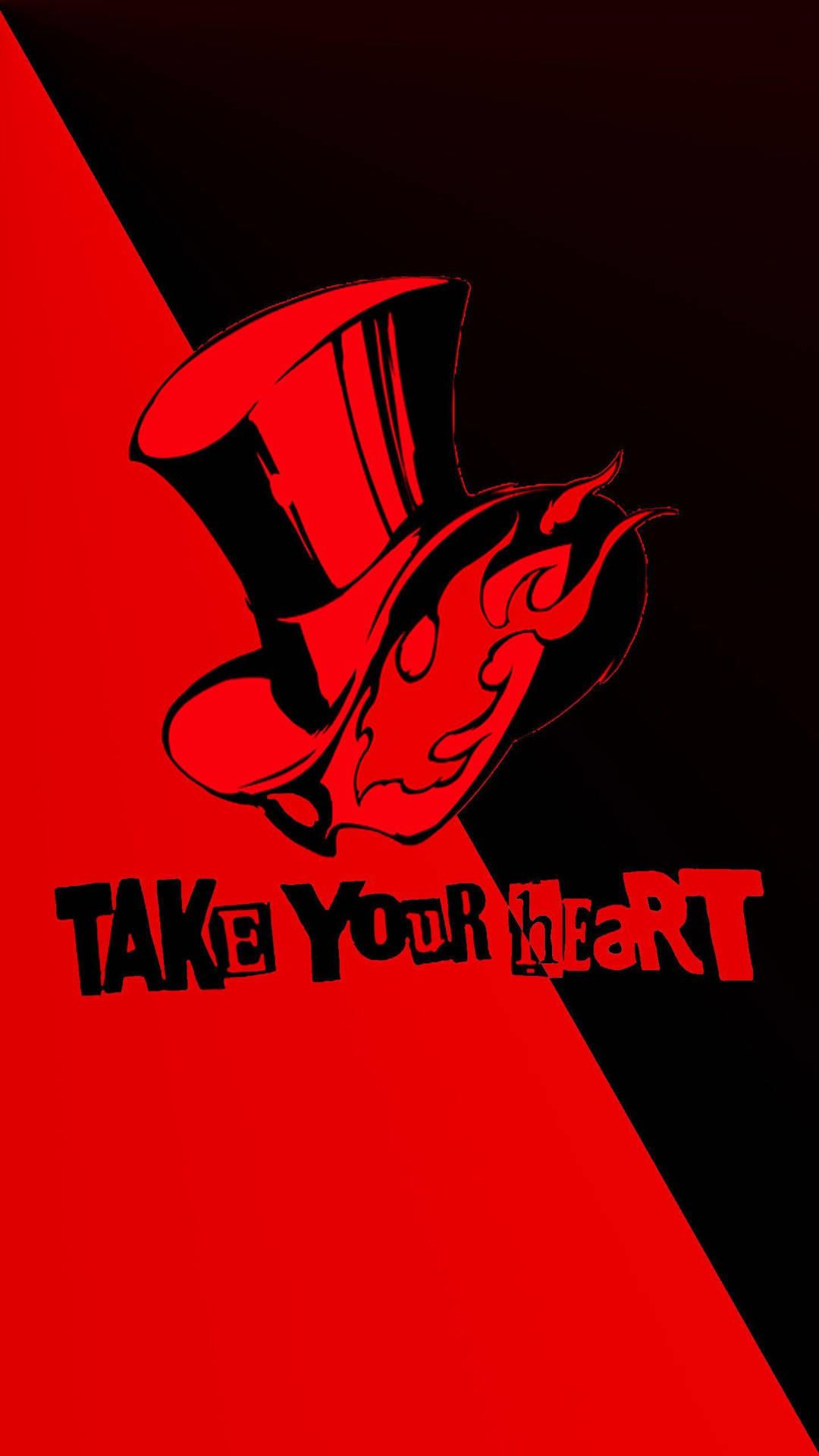 Red And Black Slogan Persona 5 Phone Background