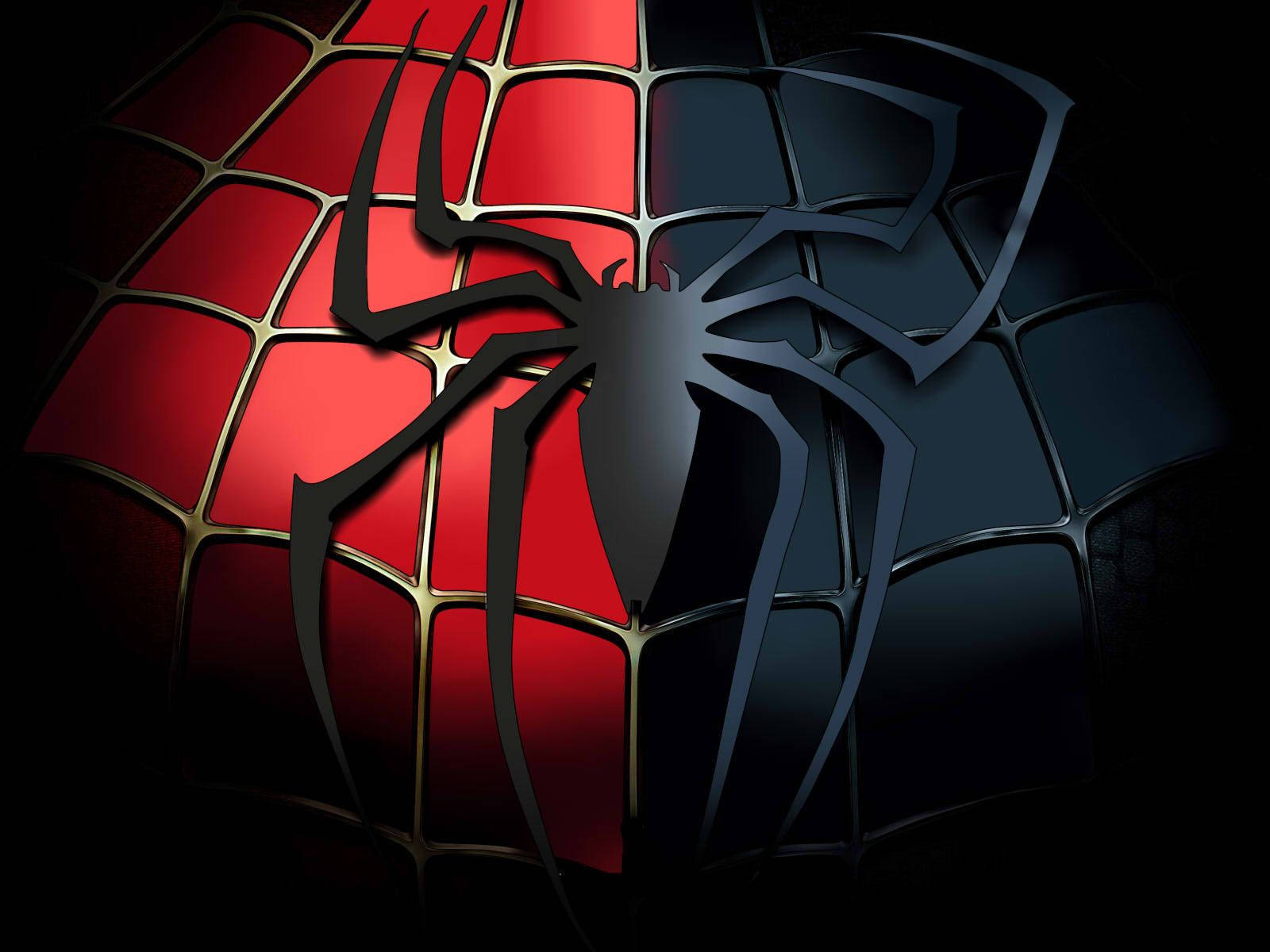 Red And Black Spiderman Logo Background