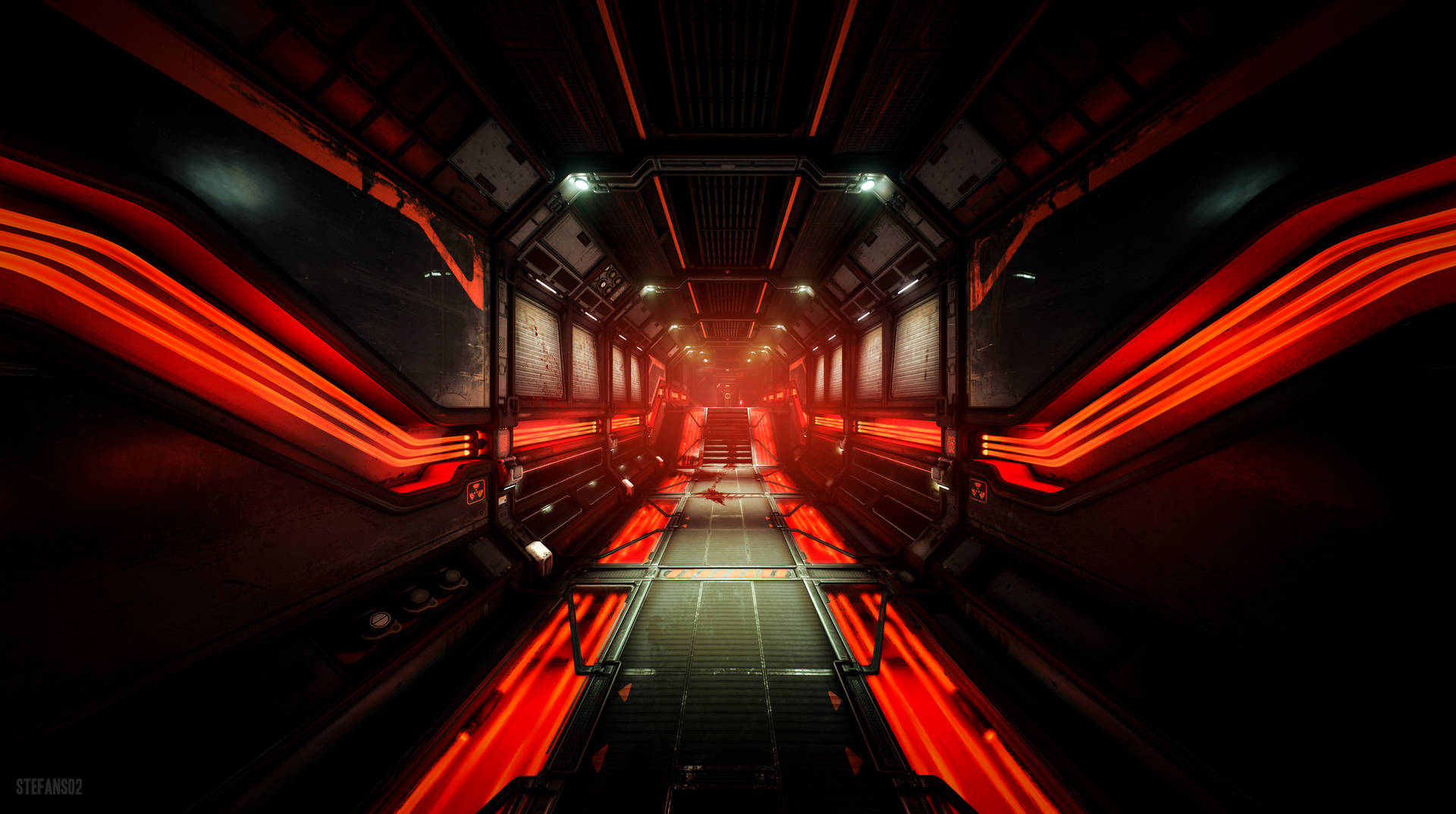Red And Black Tunnel Doom 4k Background