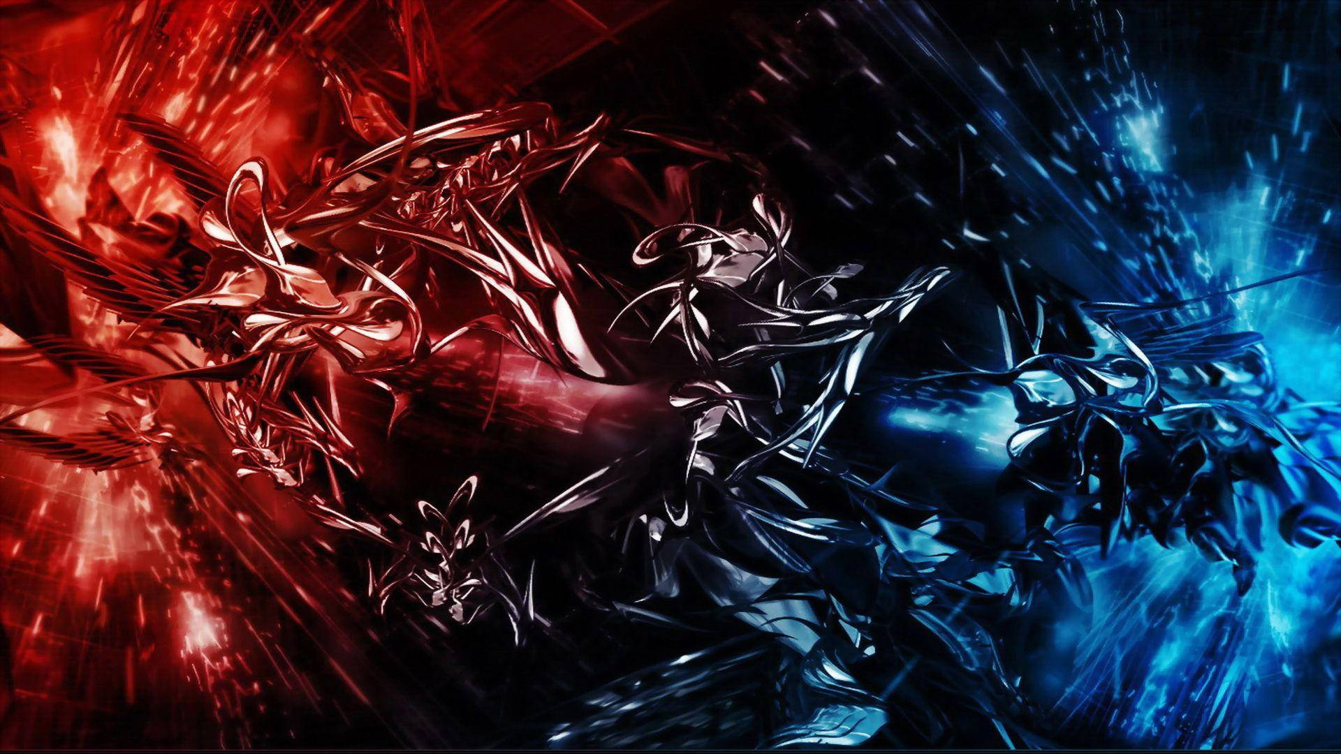 Red And Blue Abstract Cool Hd Background