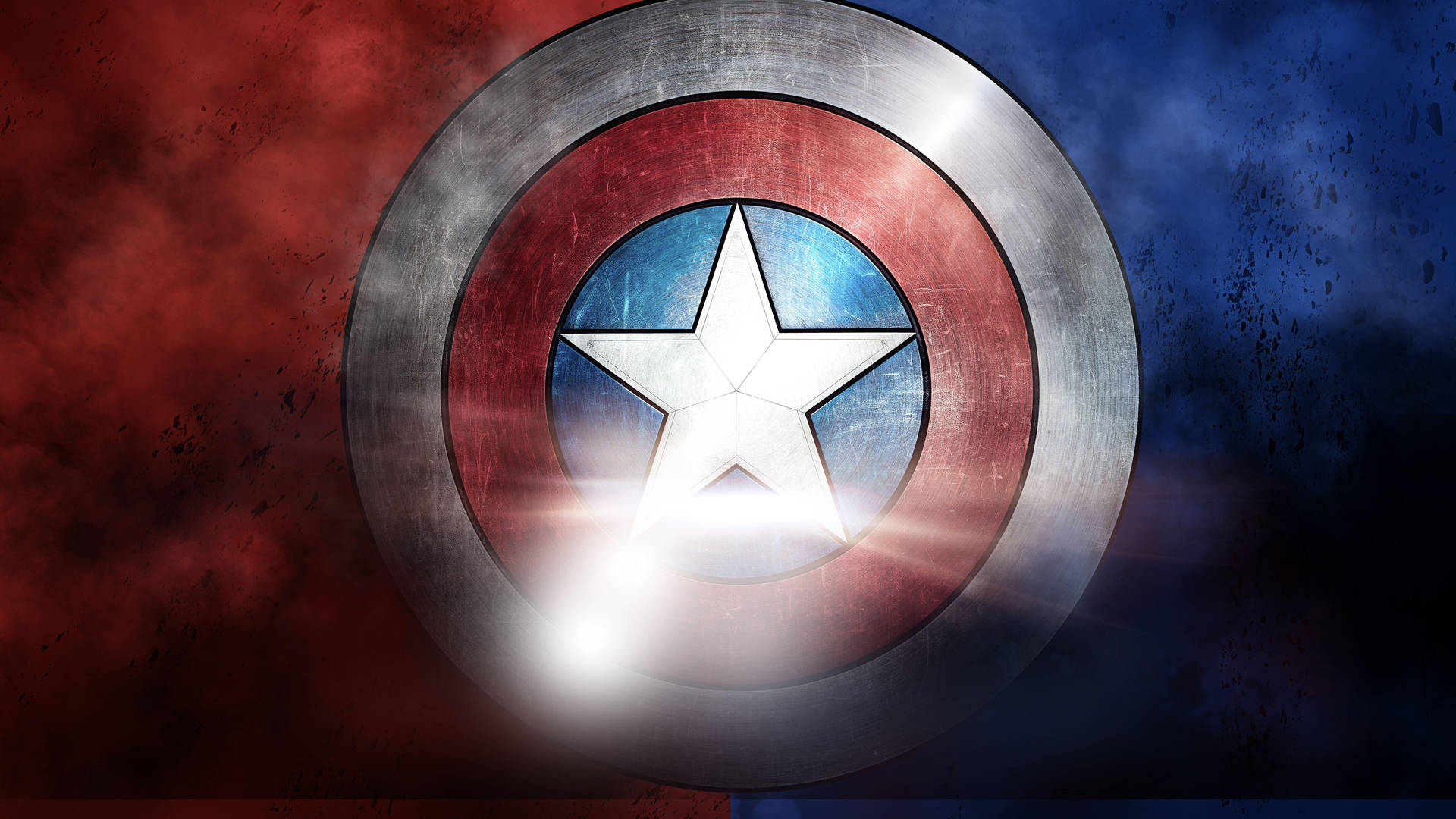 Red And Blue Captain America Shield