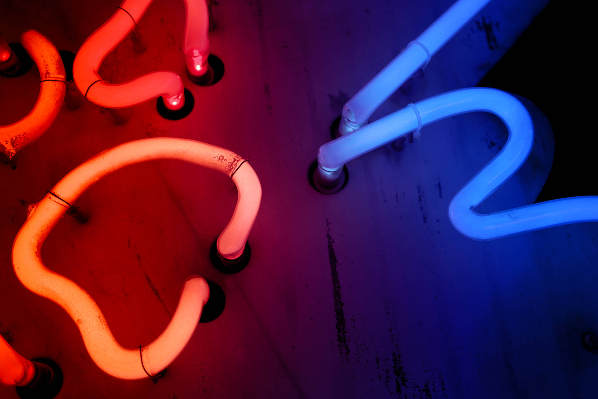 Red And Blue Cool Neon Lights Background