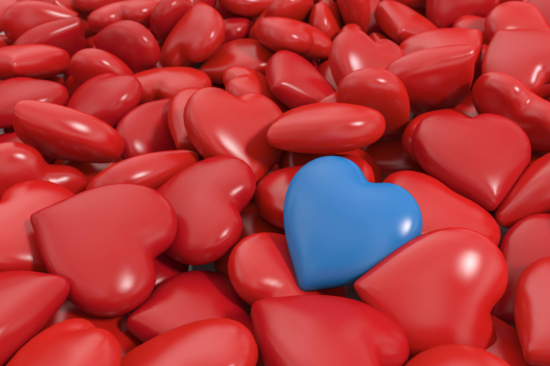 Red And Blue Heart Background