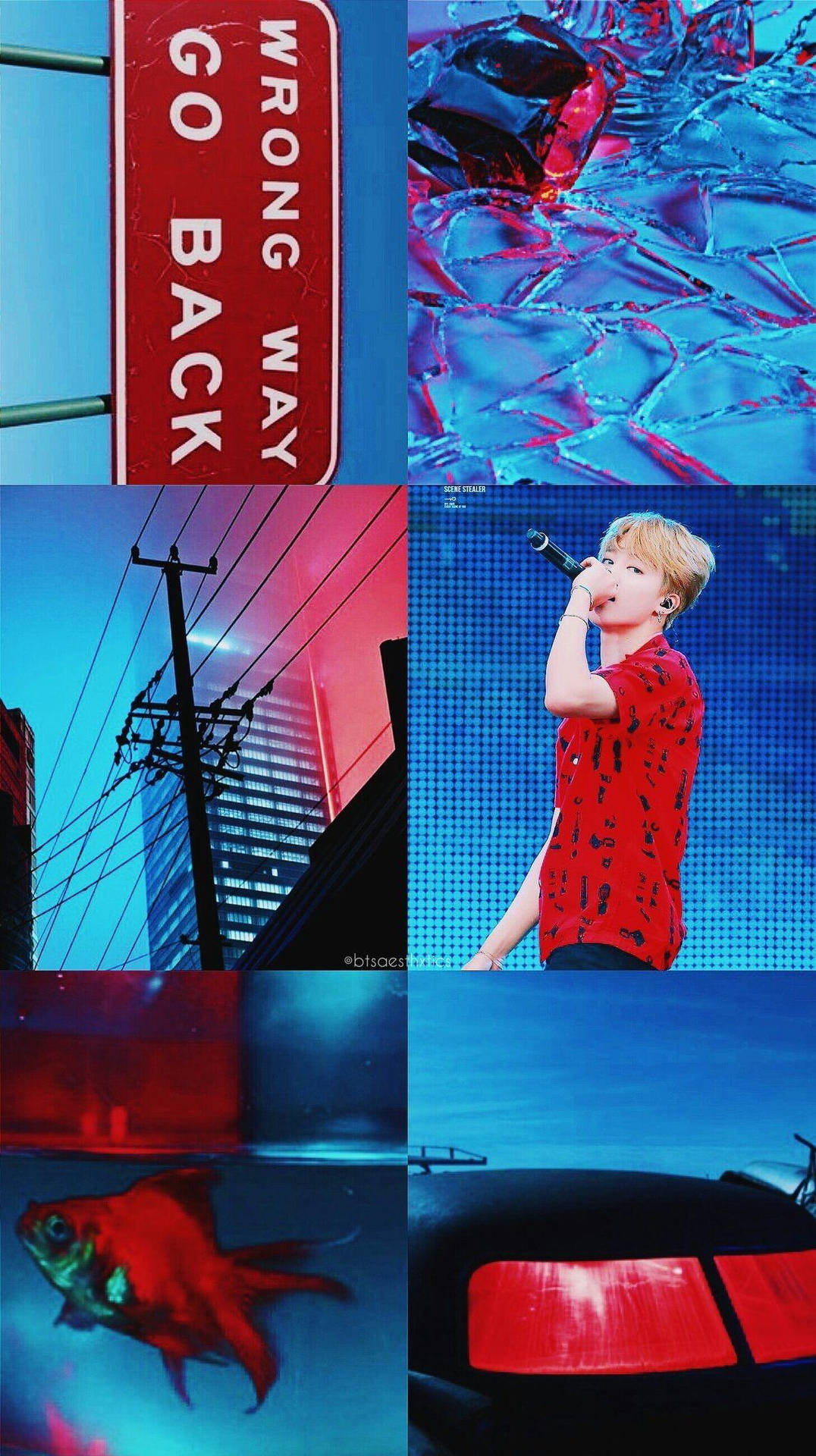 Red And Blue Jimin Aesthetic Background
