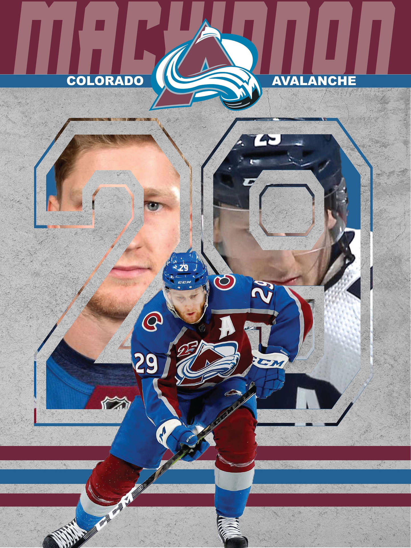 Red And Blue Nathan Mackinnon Background