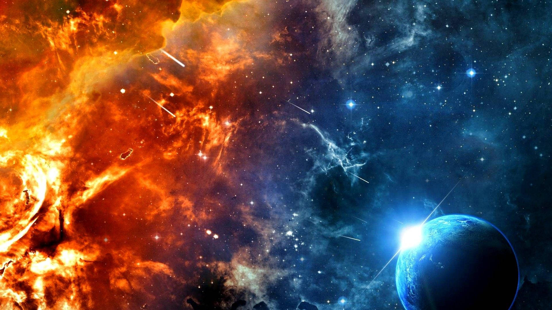 Red And Blue Nebula 1920x1080 Hd Space Background