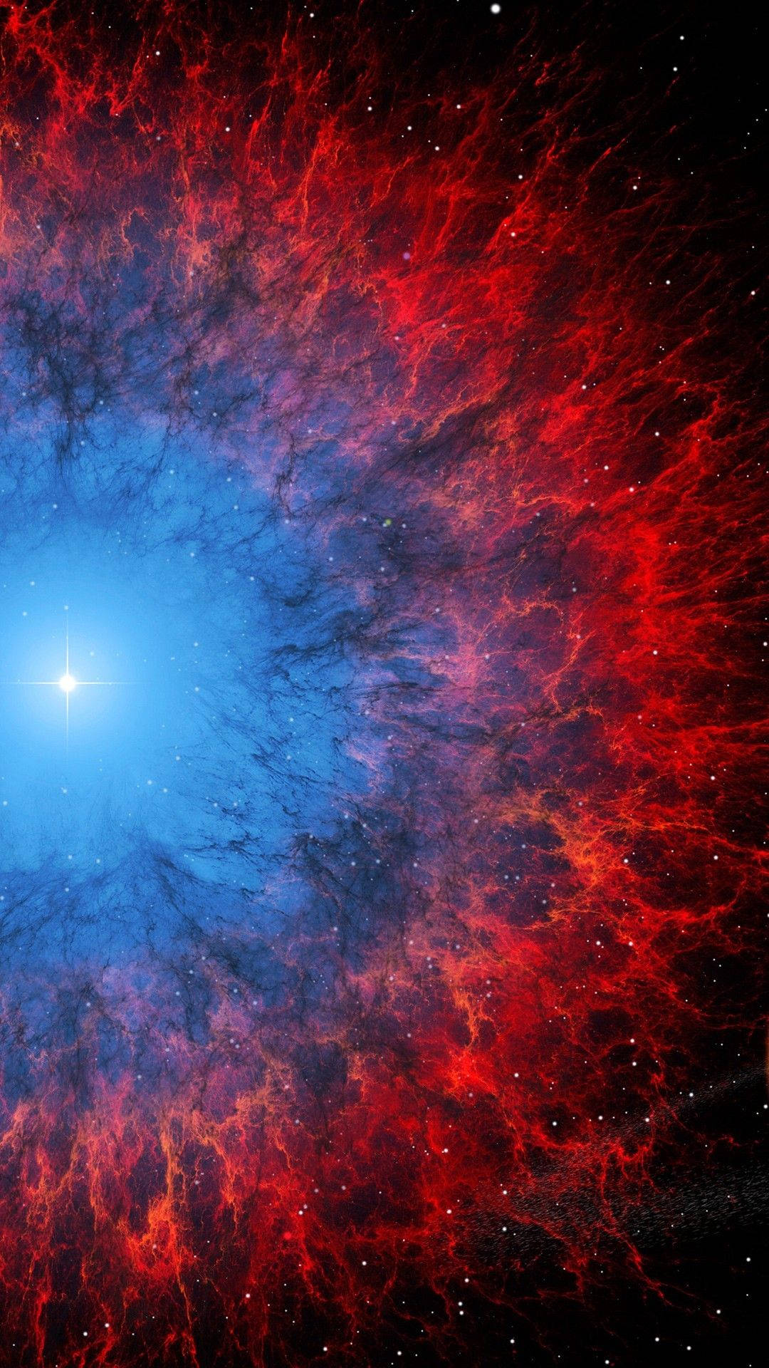 Red And Blue Nebula Space Phone Background