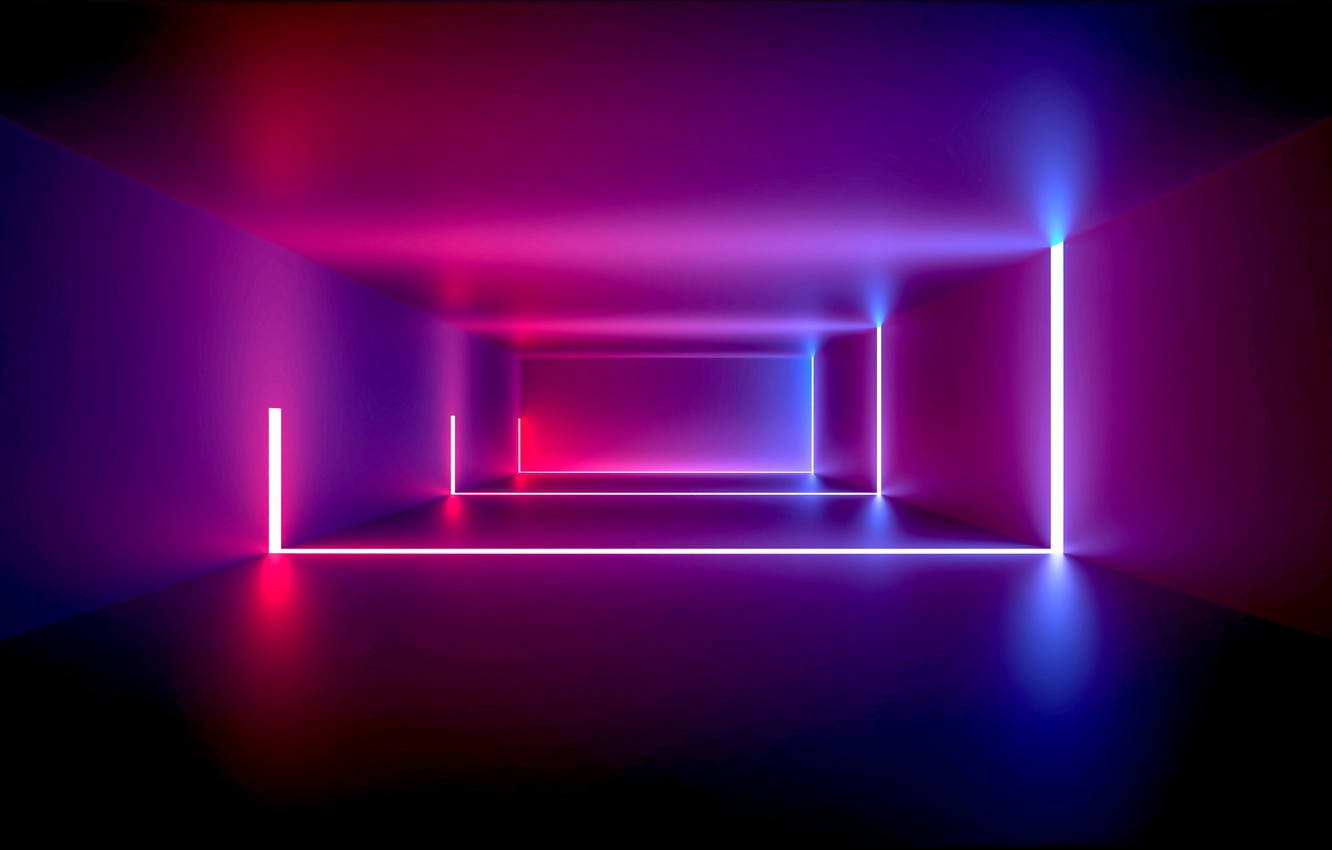 Red And Blue Neon Light Room Background