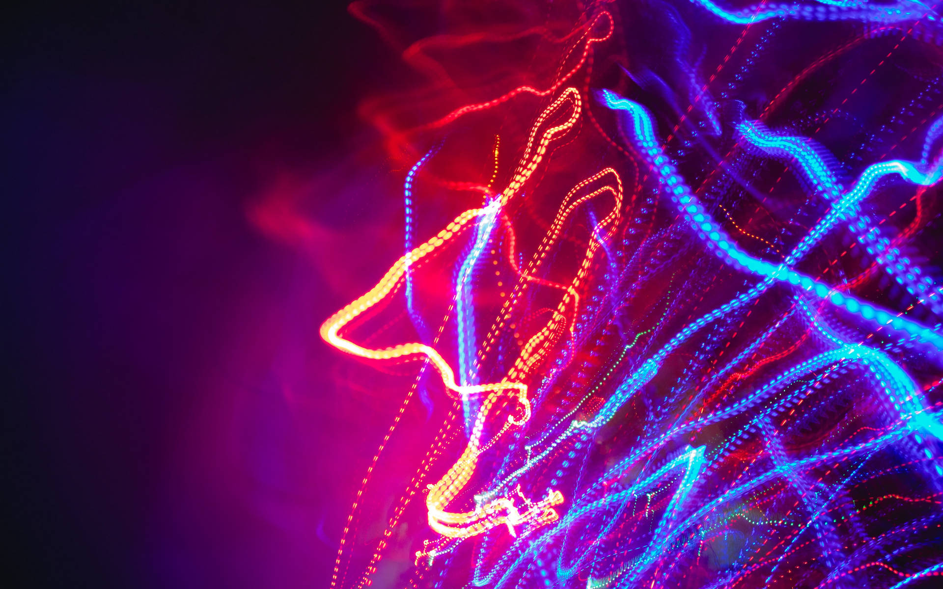 Red And Blue Neon Tentacles Background