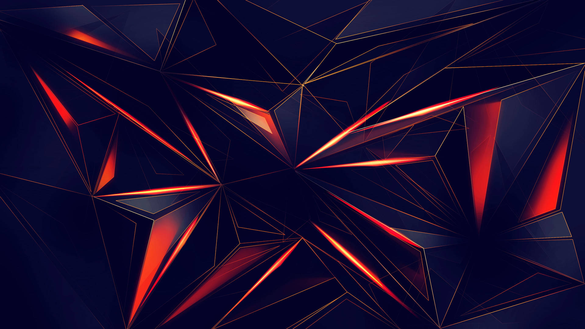 Red And Blue Platonic Solid Abstract Background