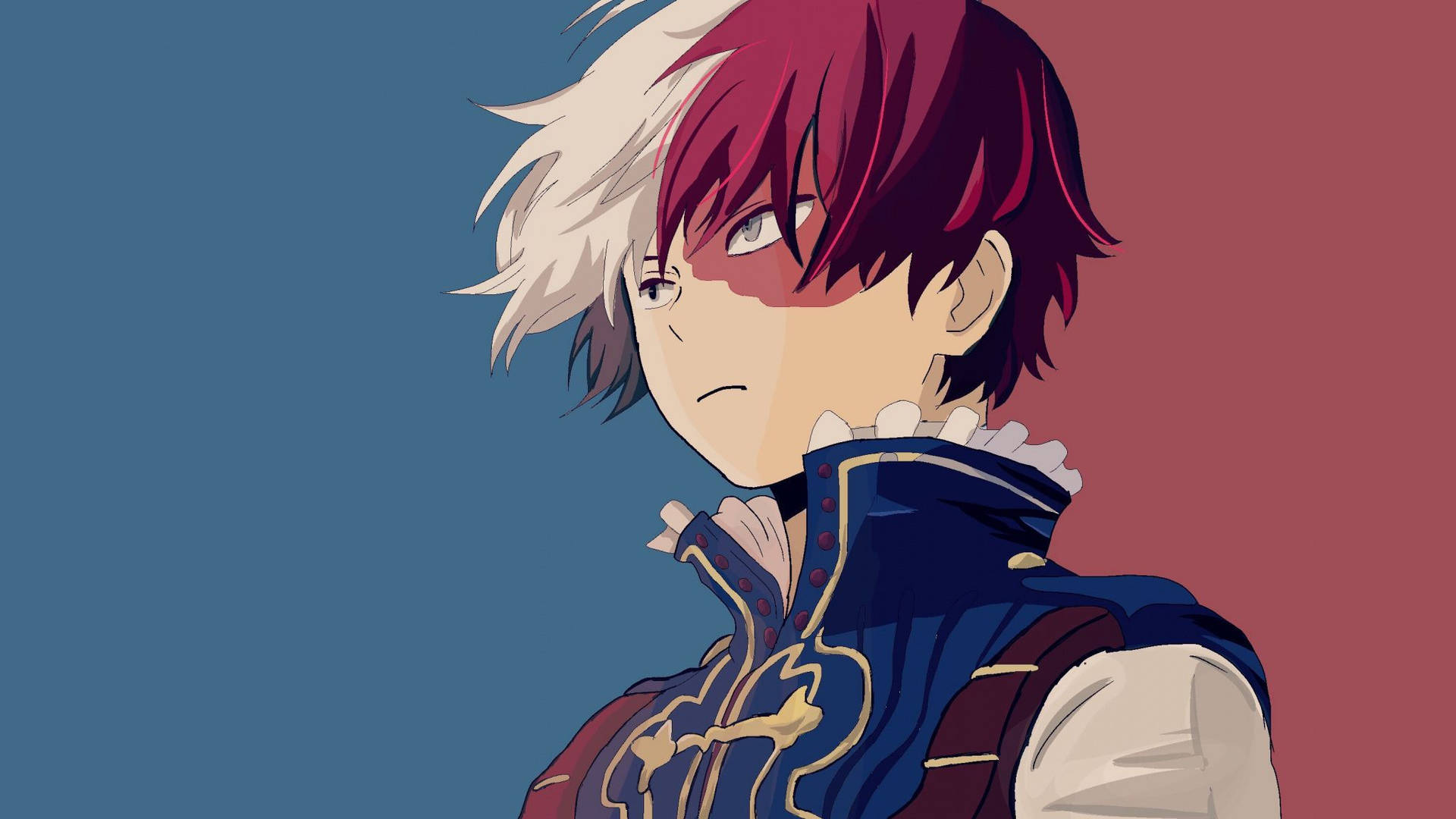 Red And Blue Prince Todoroki Aesthetic Background