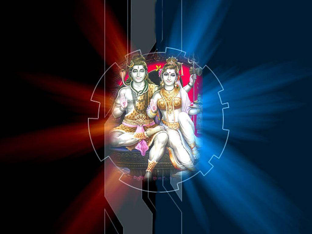 Red And Blue Shankar Bhagwan Background