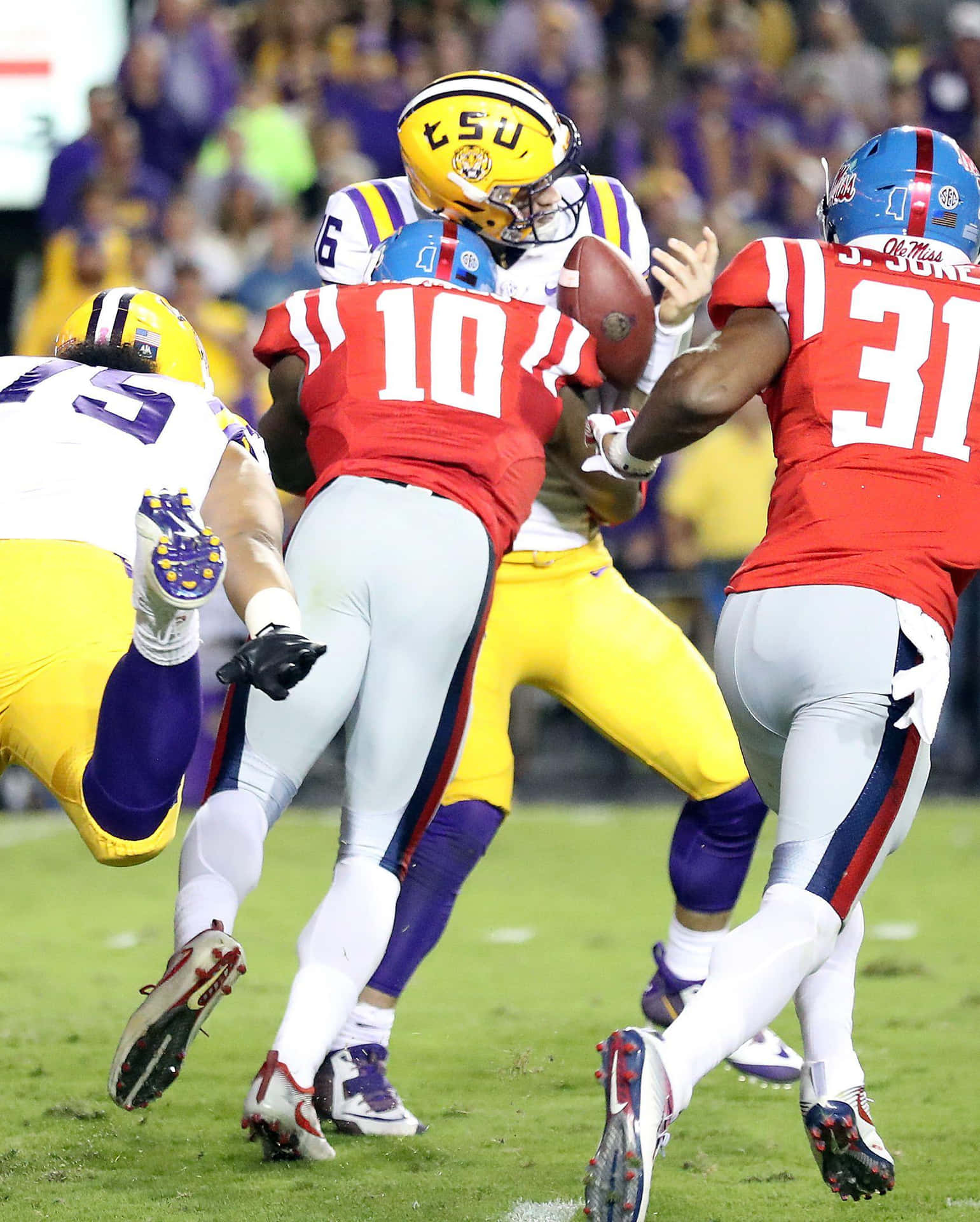 Red And Blue Showing Ole Miss Pride Background