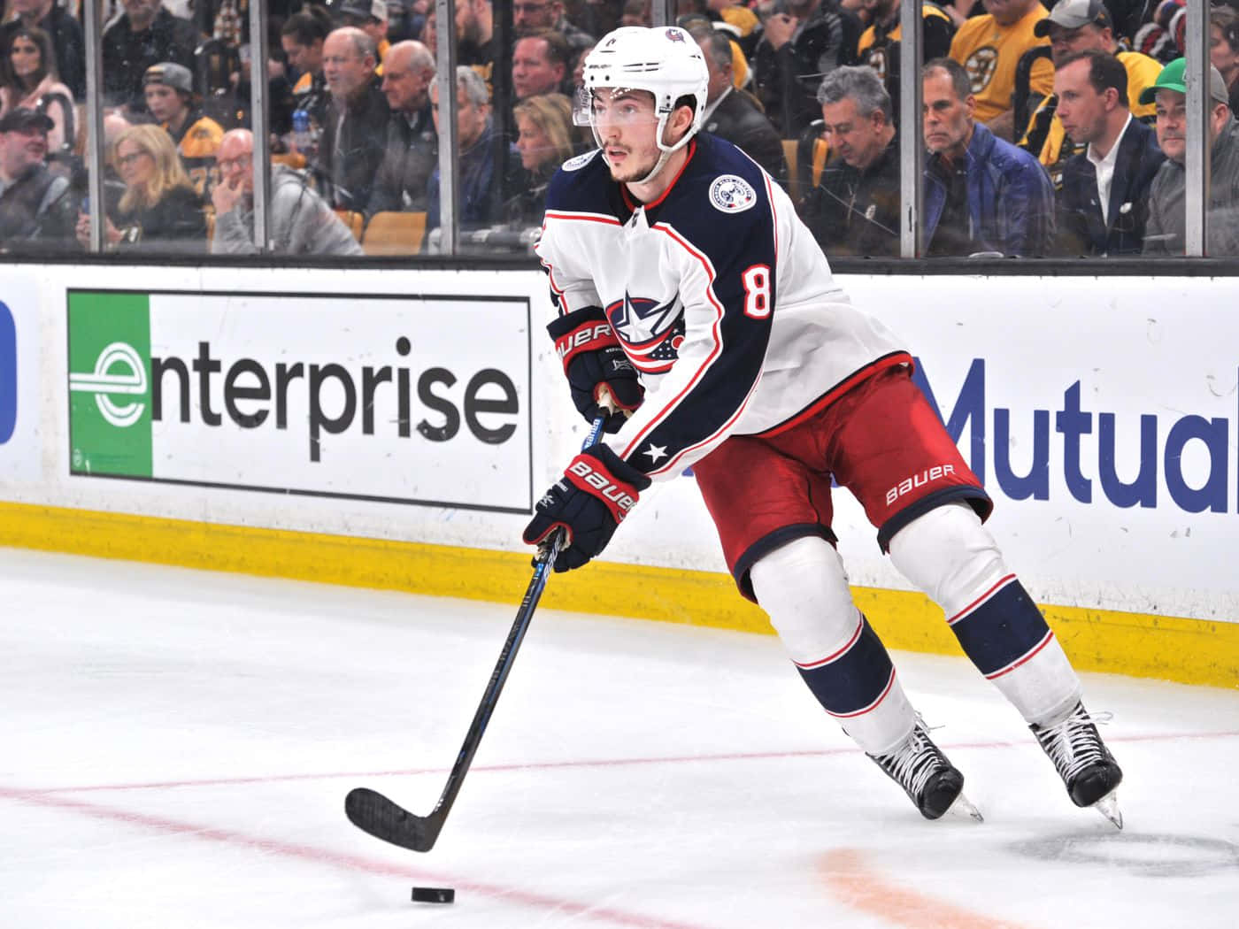 Red And Blue Uniform Zachary Werenski Background