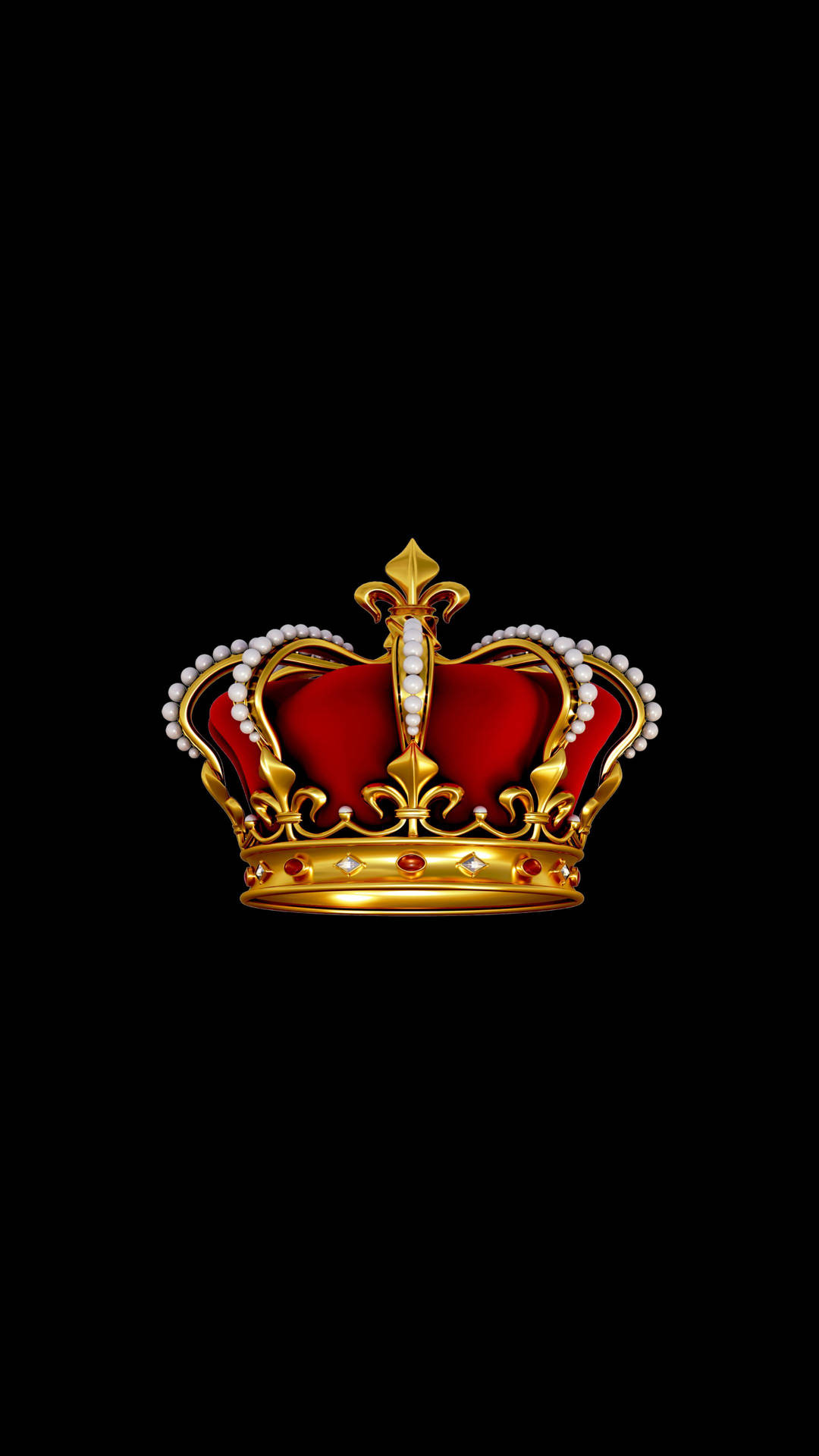 Red And Gold Crown 2k Amoled Background