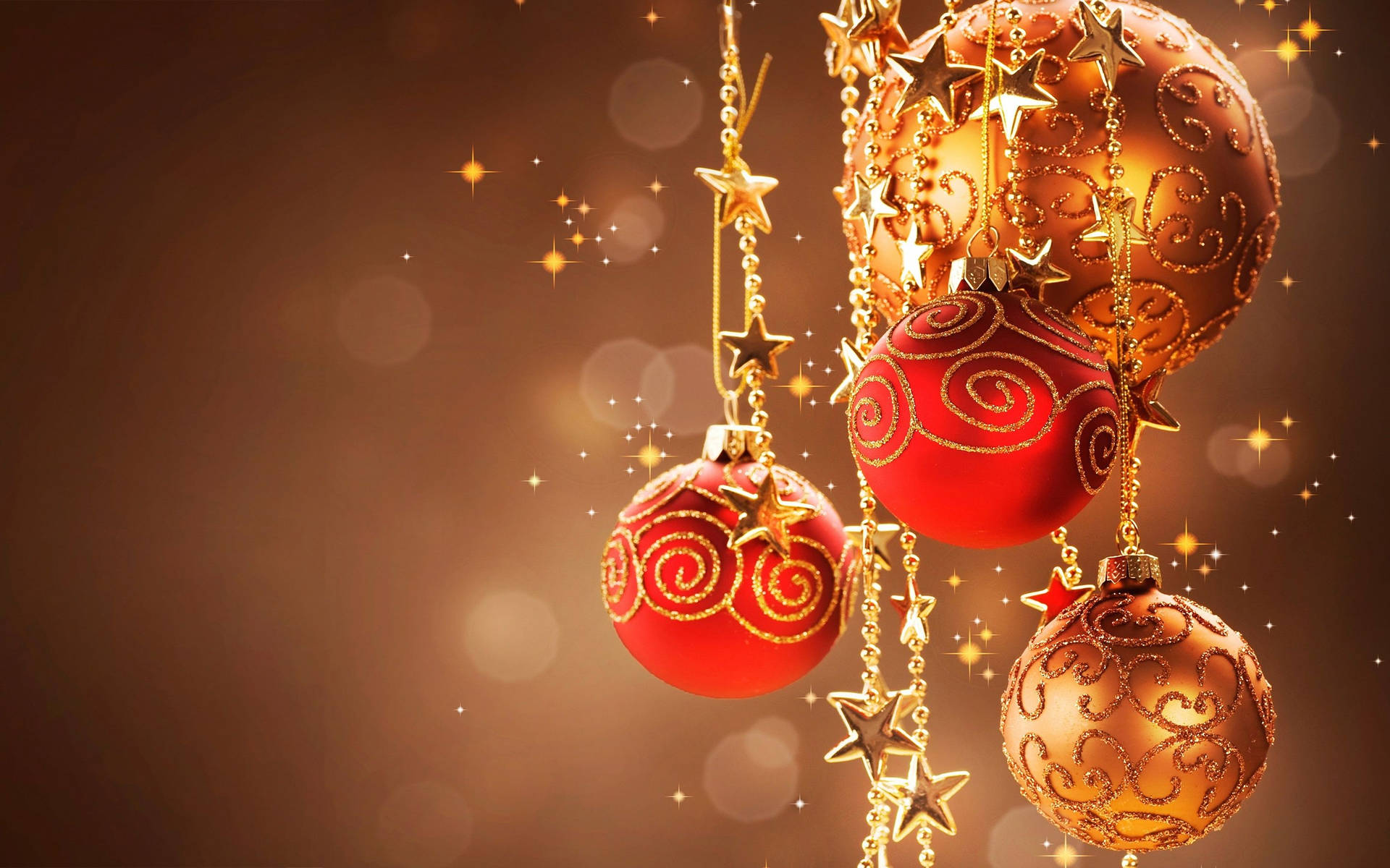 Red And Gold Festive Christmas Balls Decoration