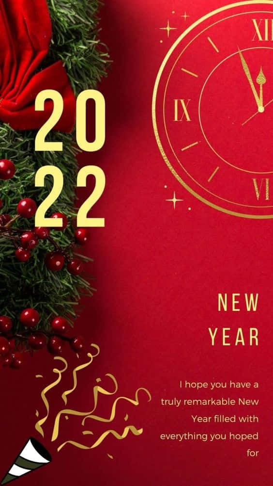 Red And Gold New Year 2022 Background