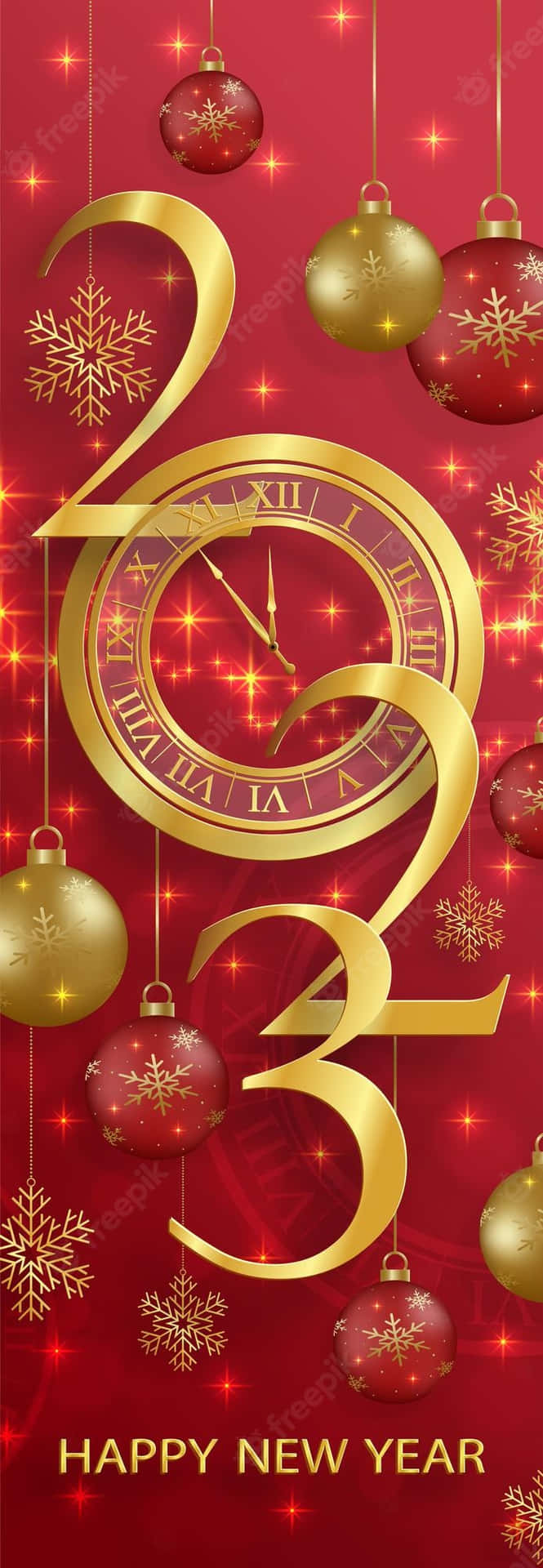 Red And Gold New Year Phone Background