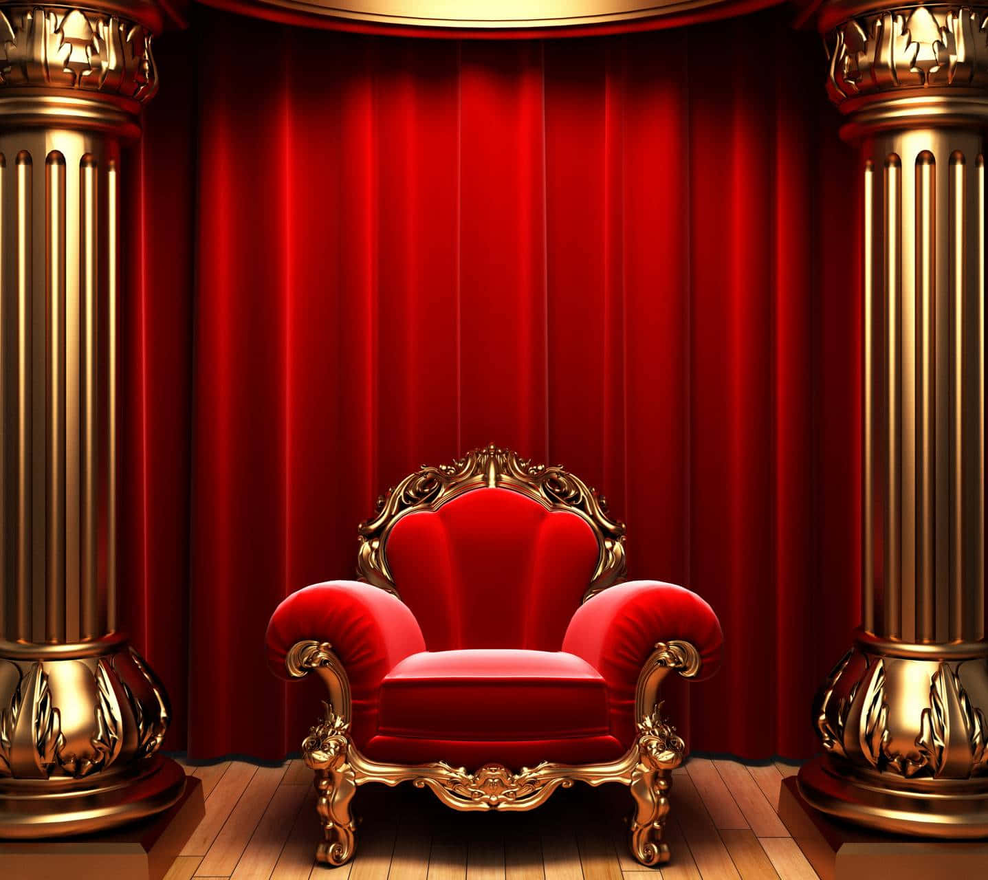 Red And Gold Royal Chair Background