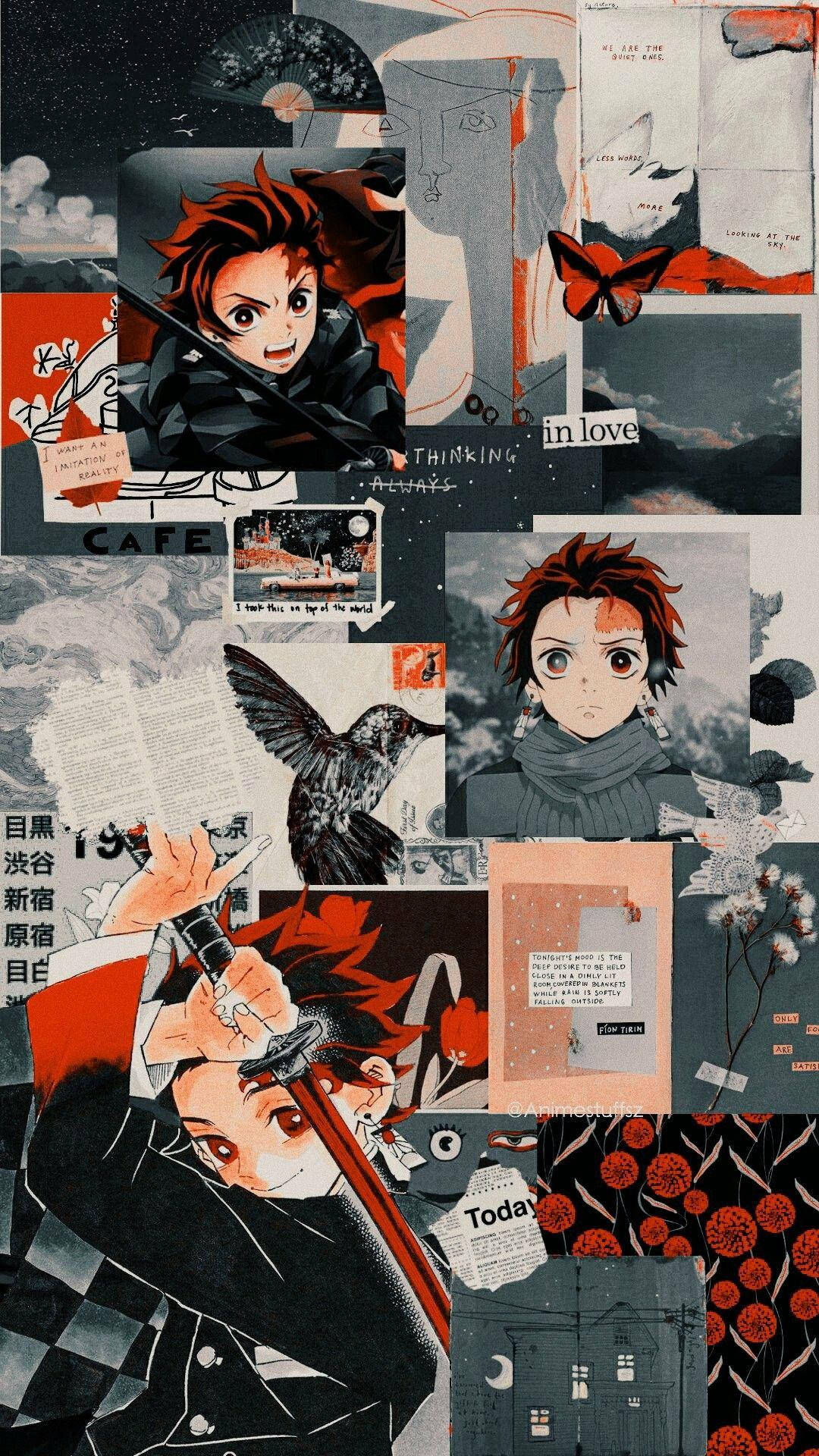 Red And Gray Tanjiro Aesthetic