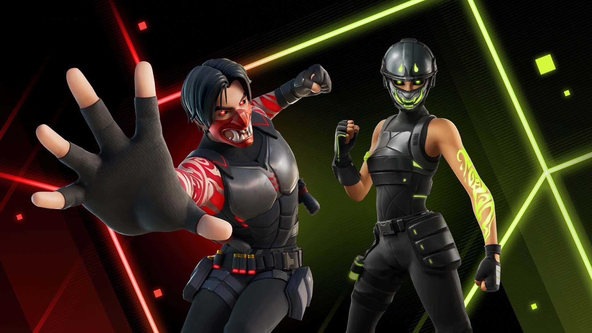 Red And Green Aesthetic Fortnite Manic Skin Background