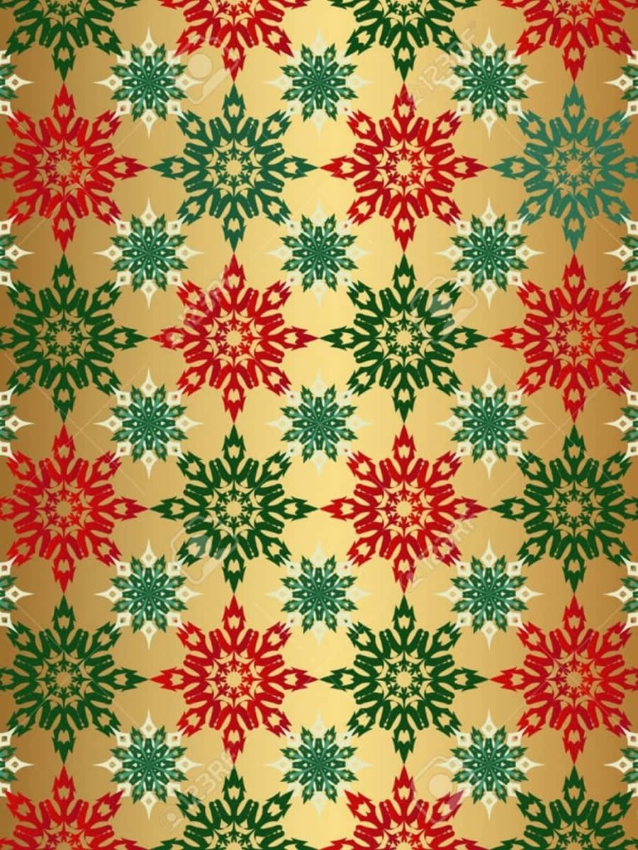 Red And Green Christmas Pattern Background