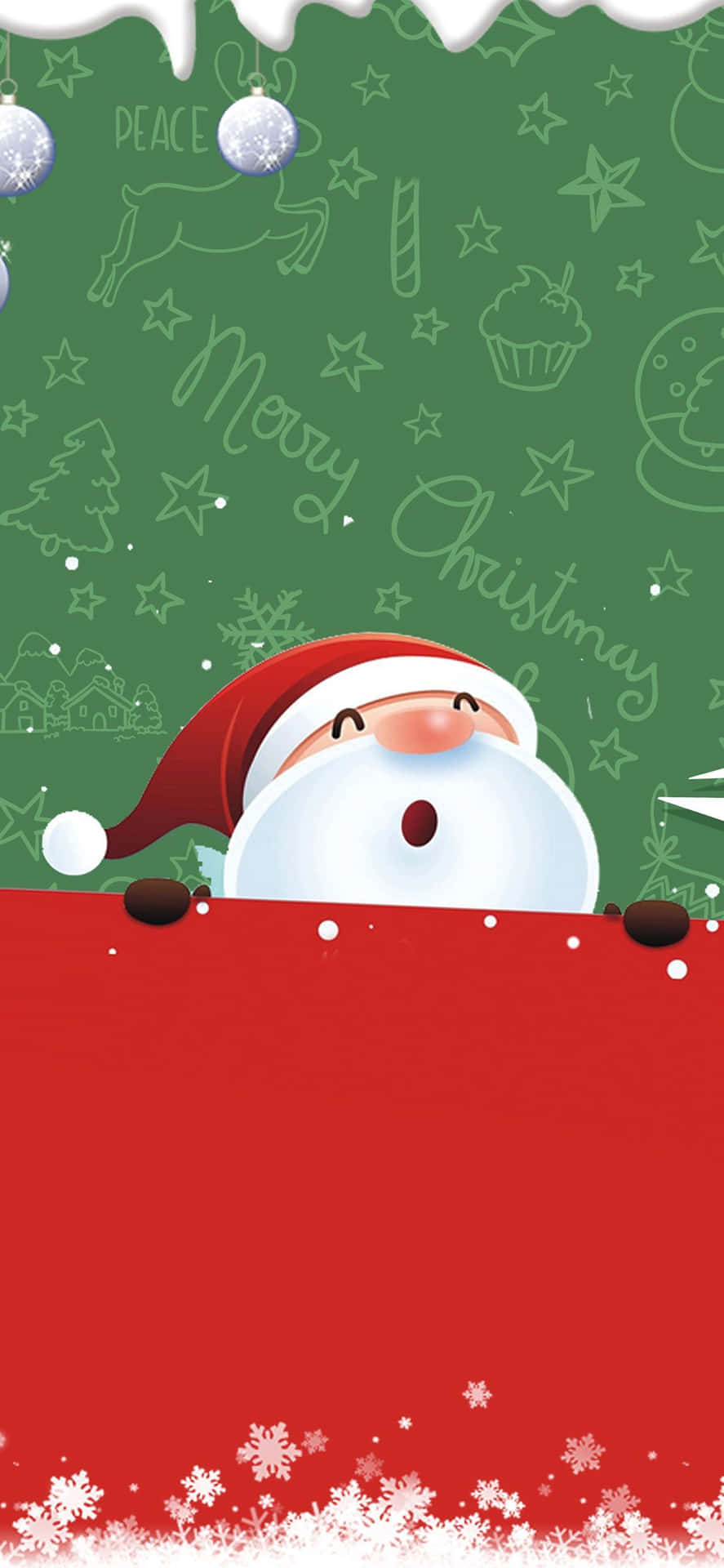 Red And Green Christmas Santa Claus Background
