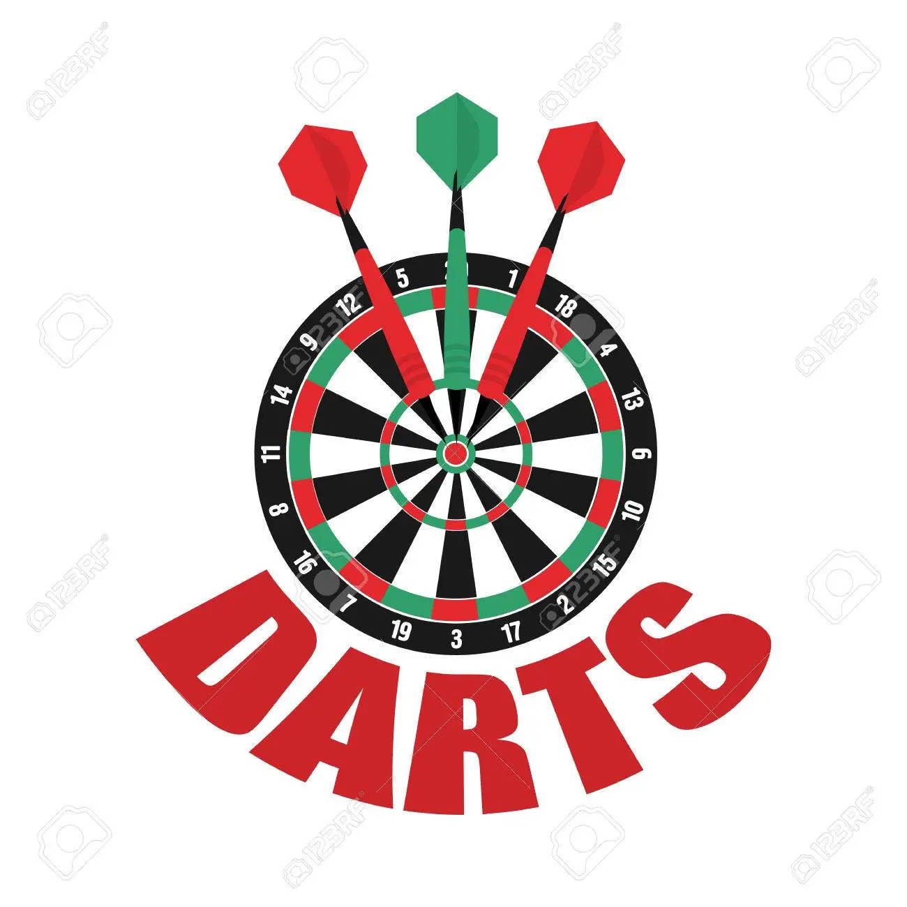 Red And Green Darts Vector Art