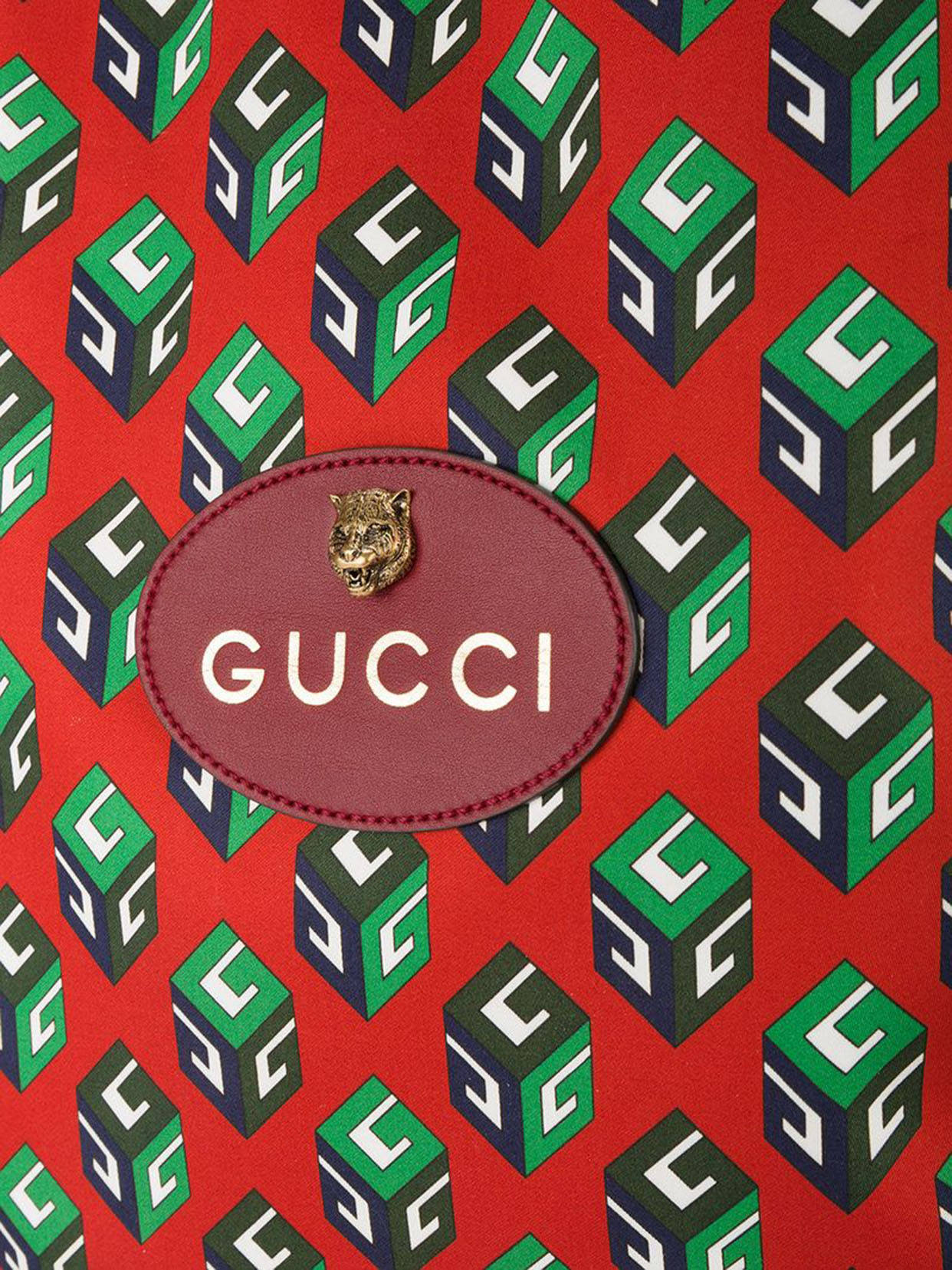Red And Green Gucci Cube Pattern Background
