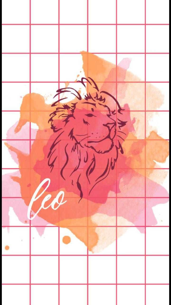 Red And Orange Leo Watercolor Background