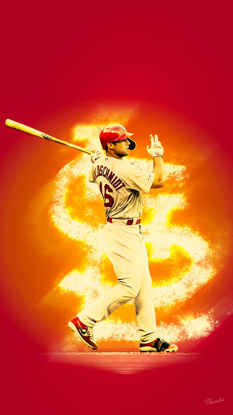 Red And Orange Paul Goldschmidt Background