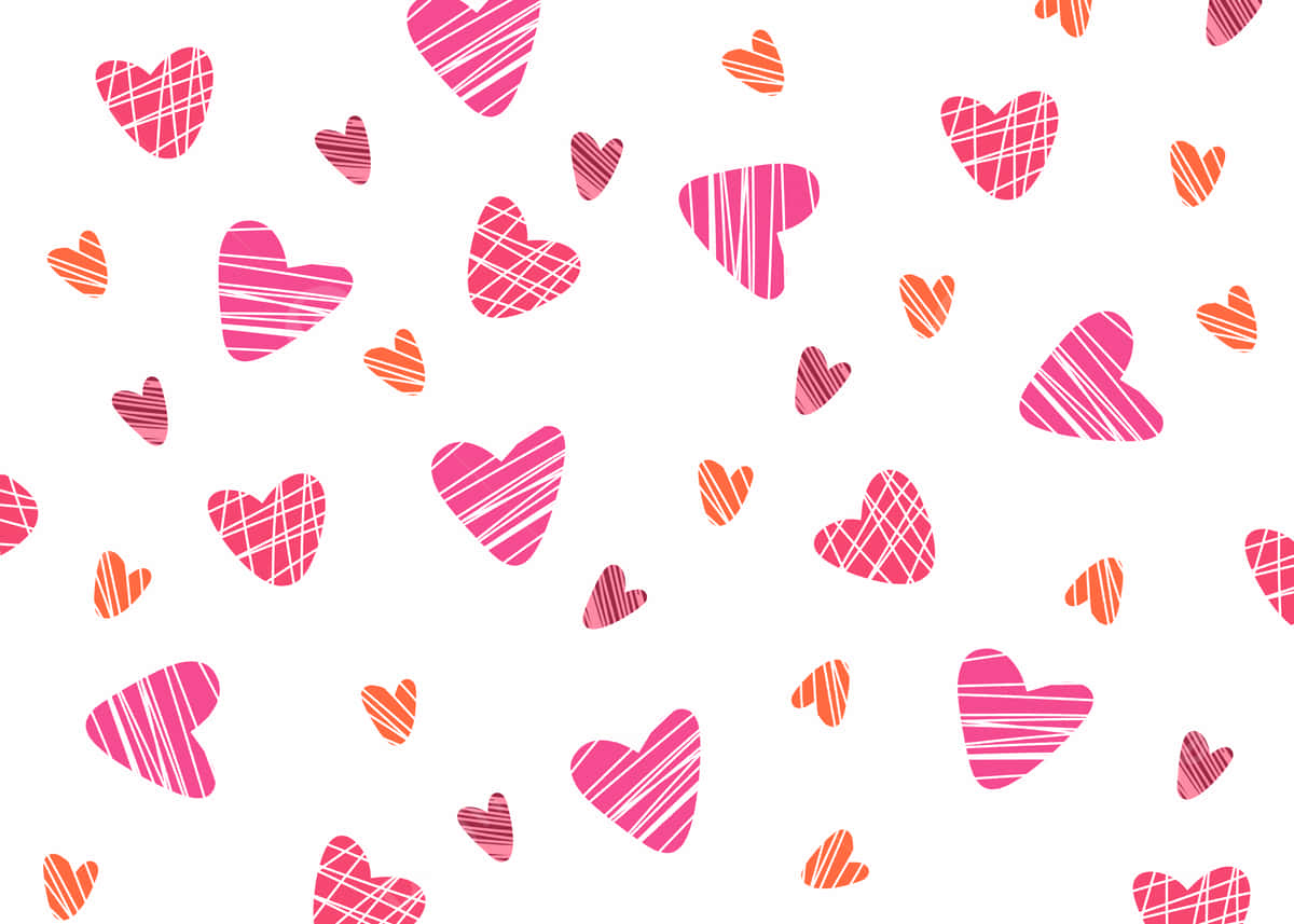 Red And Pink Cute Valentines Hearts Digital Artwork Background
