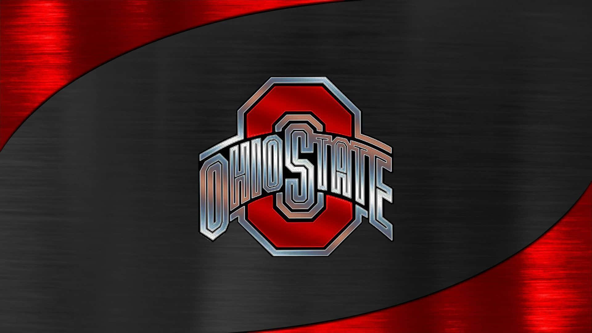 Red And Silver Ohio State Logo Background