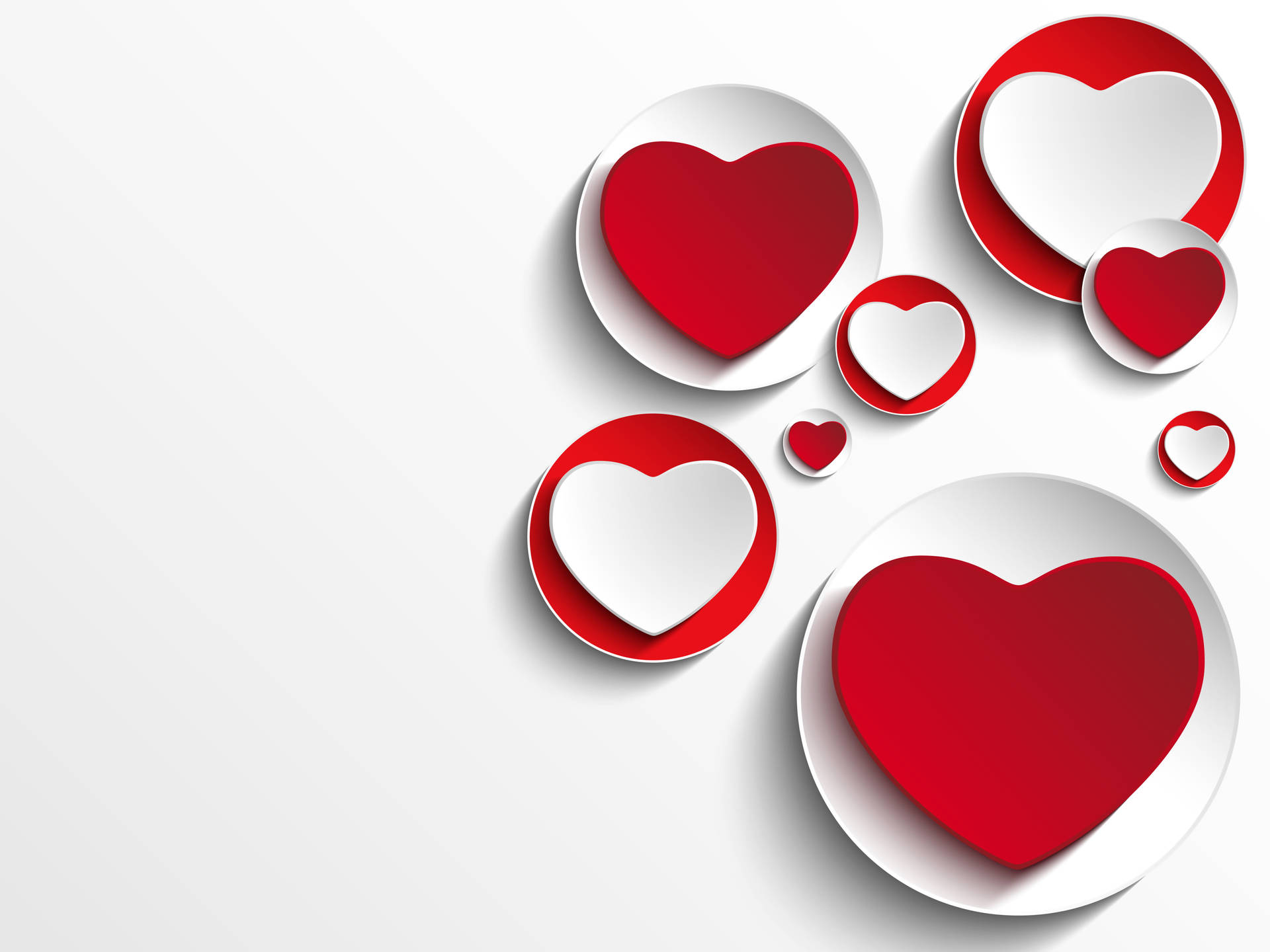 Red And White Awesome Heart Background