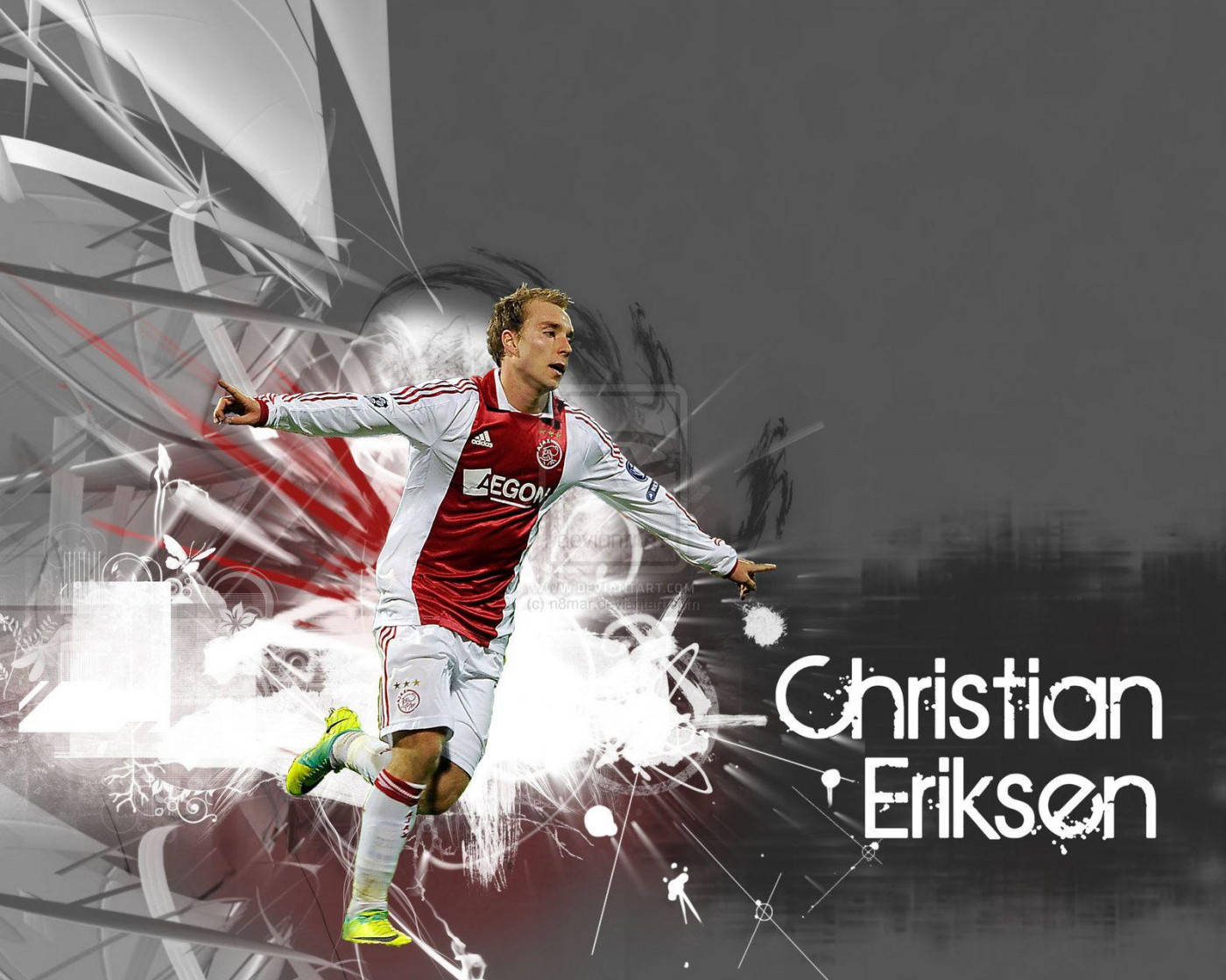 Red And White Christian Eriksen Fan Art Edit