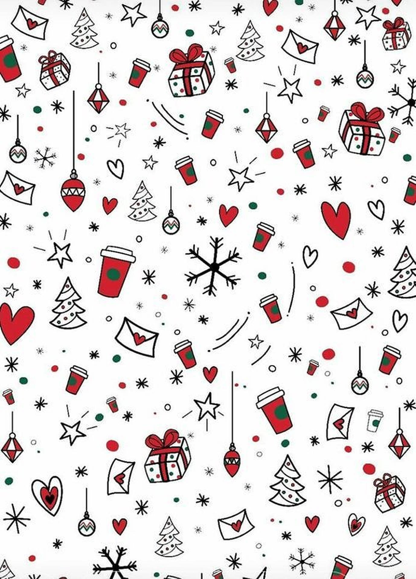 Red And White Cute Christmas Pattern