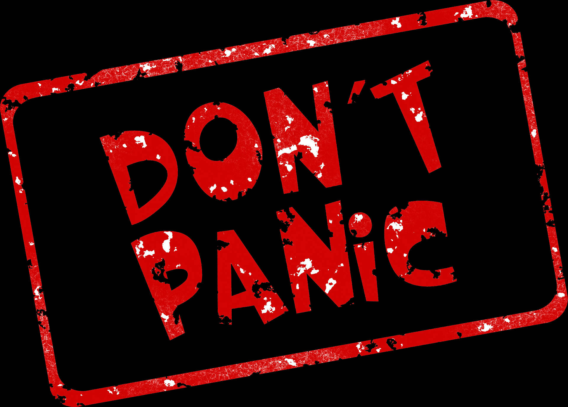 Red And White Don’t Panic Background