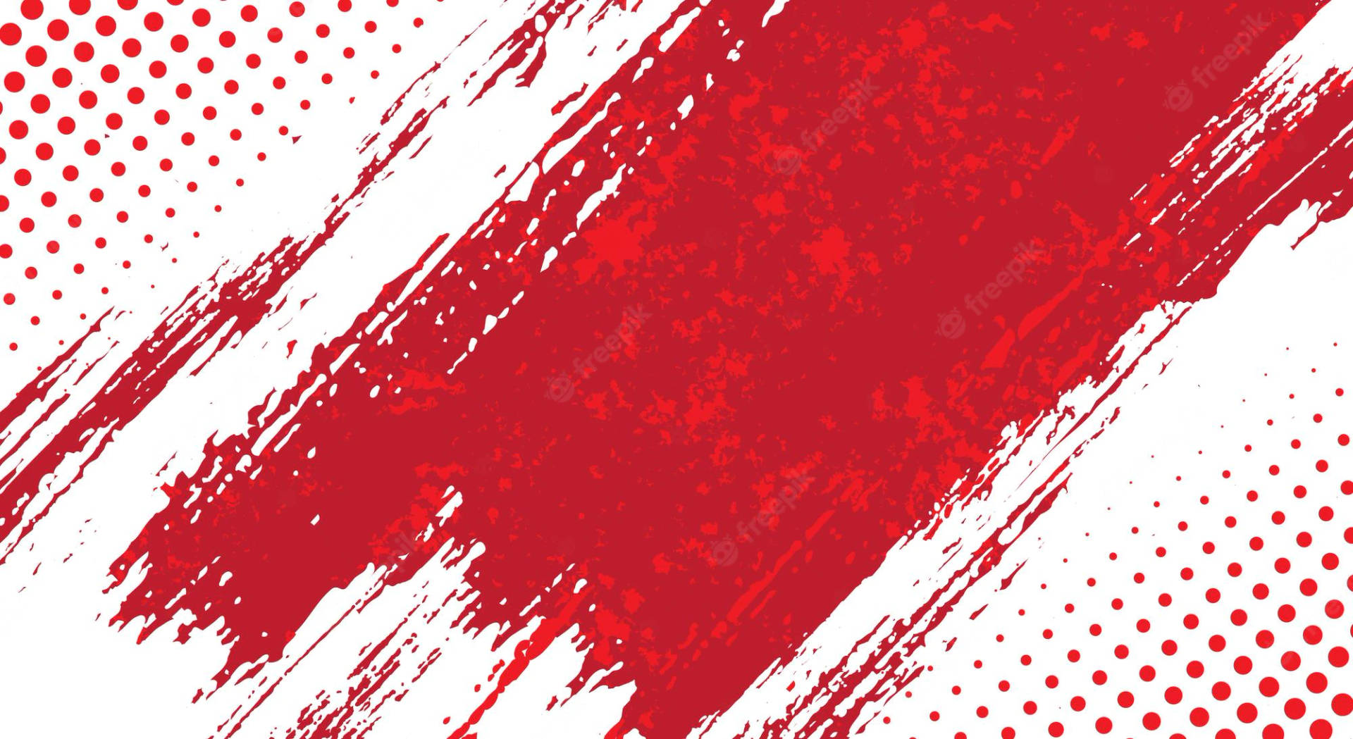 Red And White Grunge Polka Dot Background