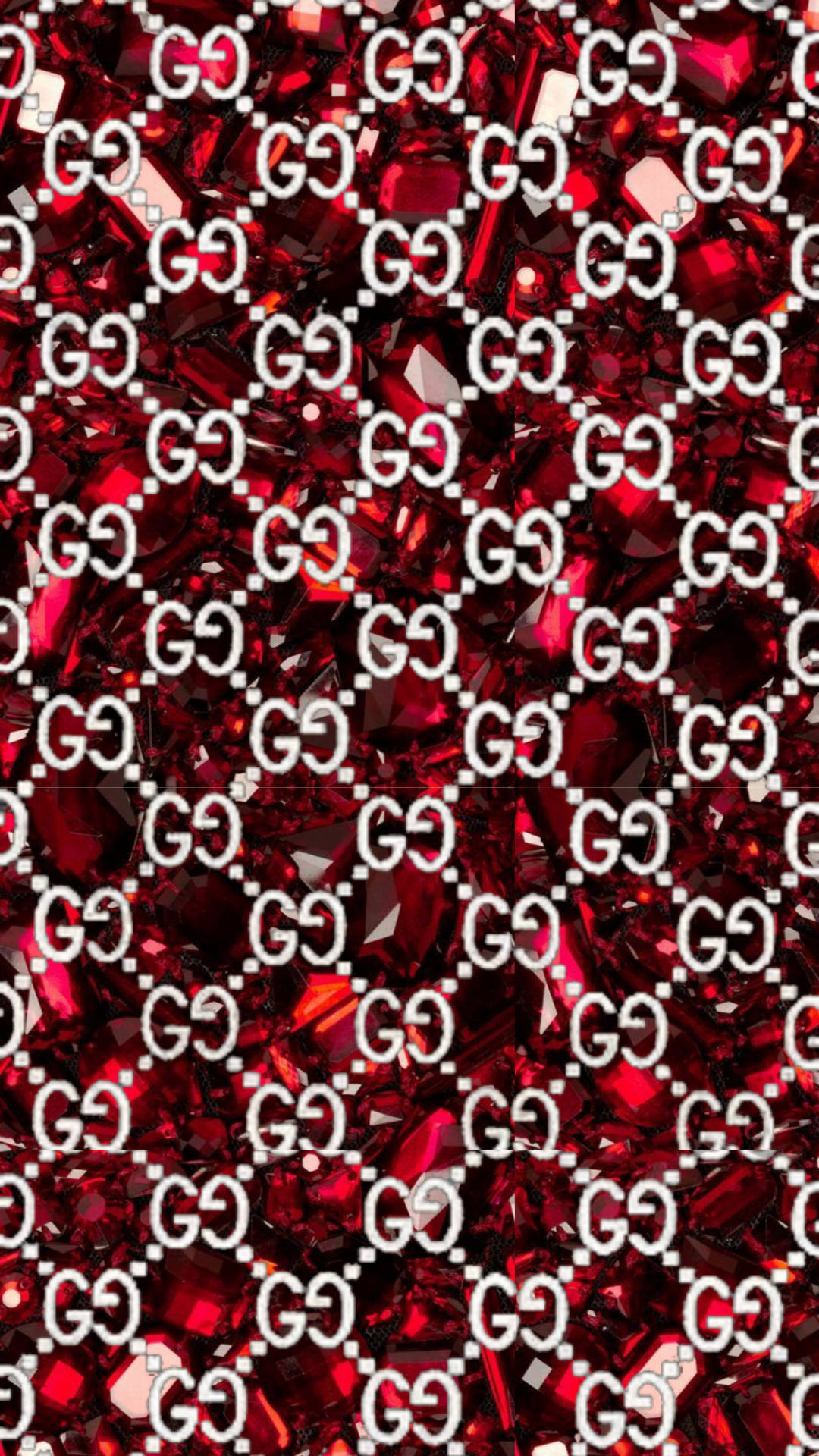 Red And White Gucci Pattern Background