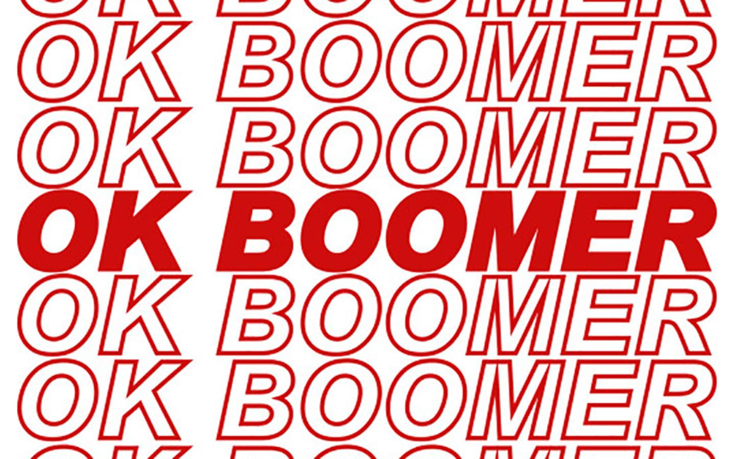 Red And White Okay Boomer Background
