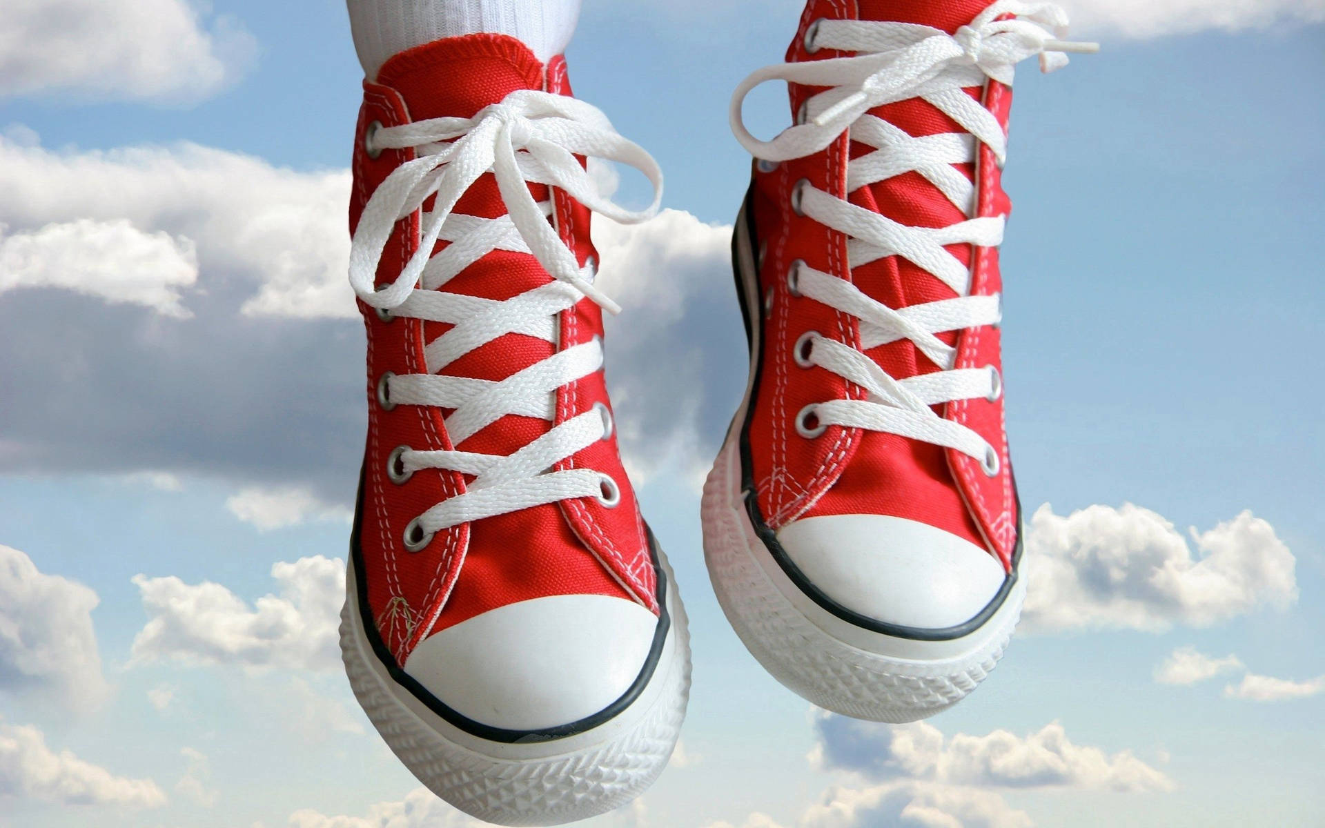 Red And White Sneakers Background
