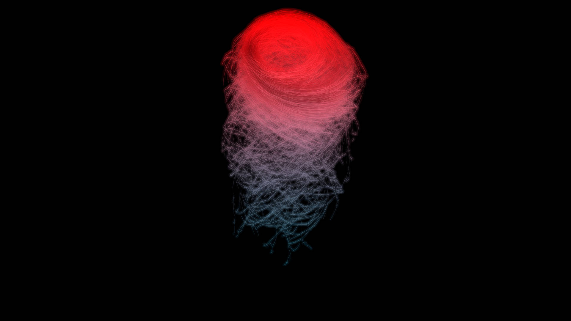 Red And White Spiral In Black Background