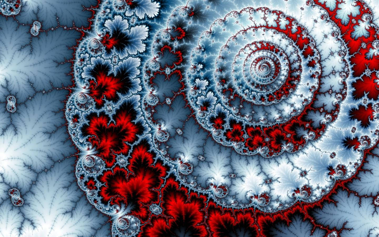 Red And White Spiral Leaf Art Background