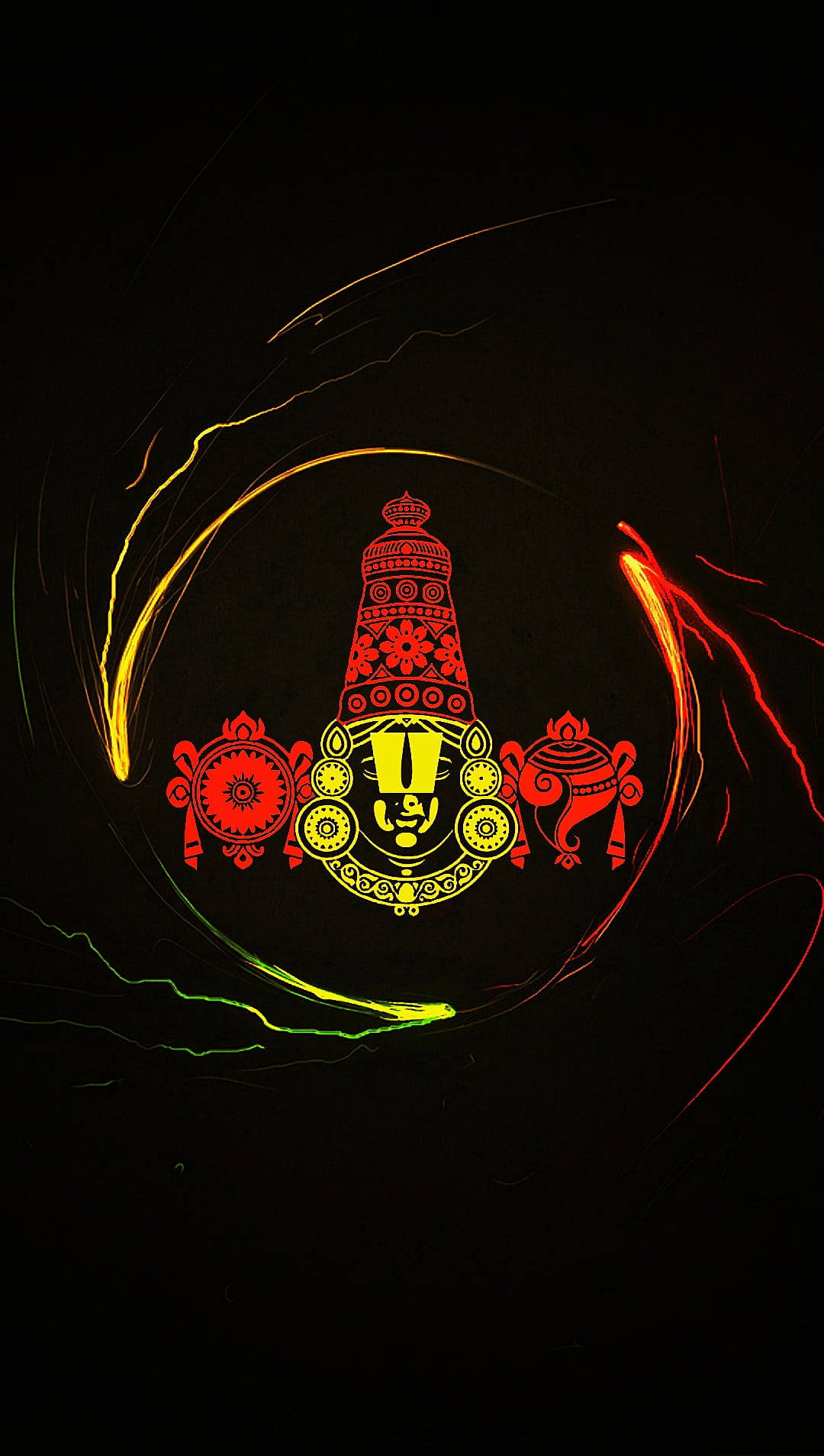 Red And Yellow Lord Balaji Background