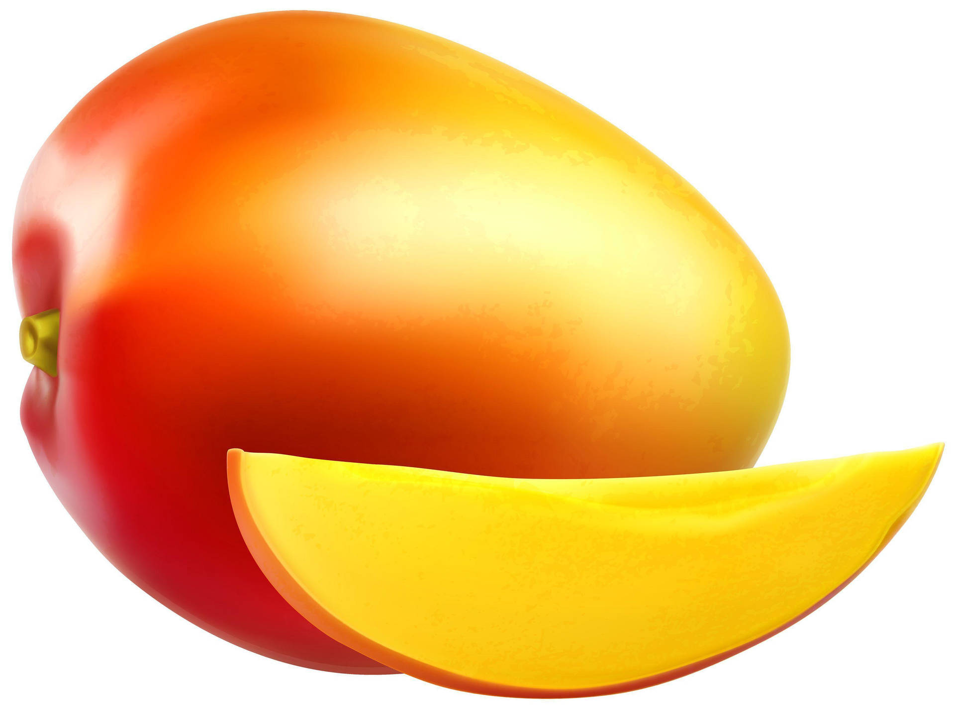 Red And Yellow Round Mango Vector Art