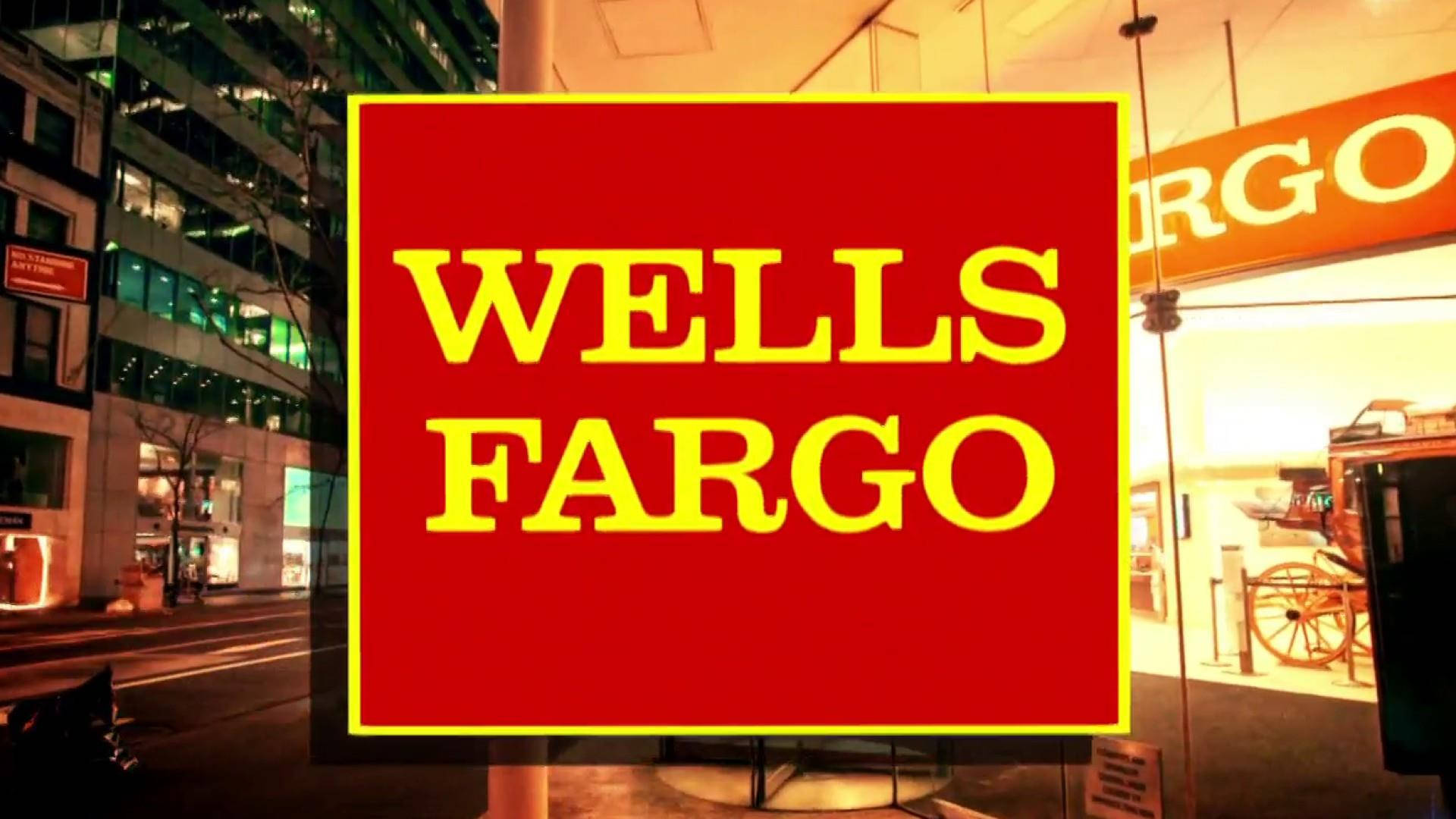 Red And Yellow Wells Fargo Sign Background