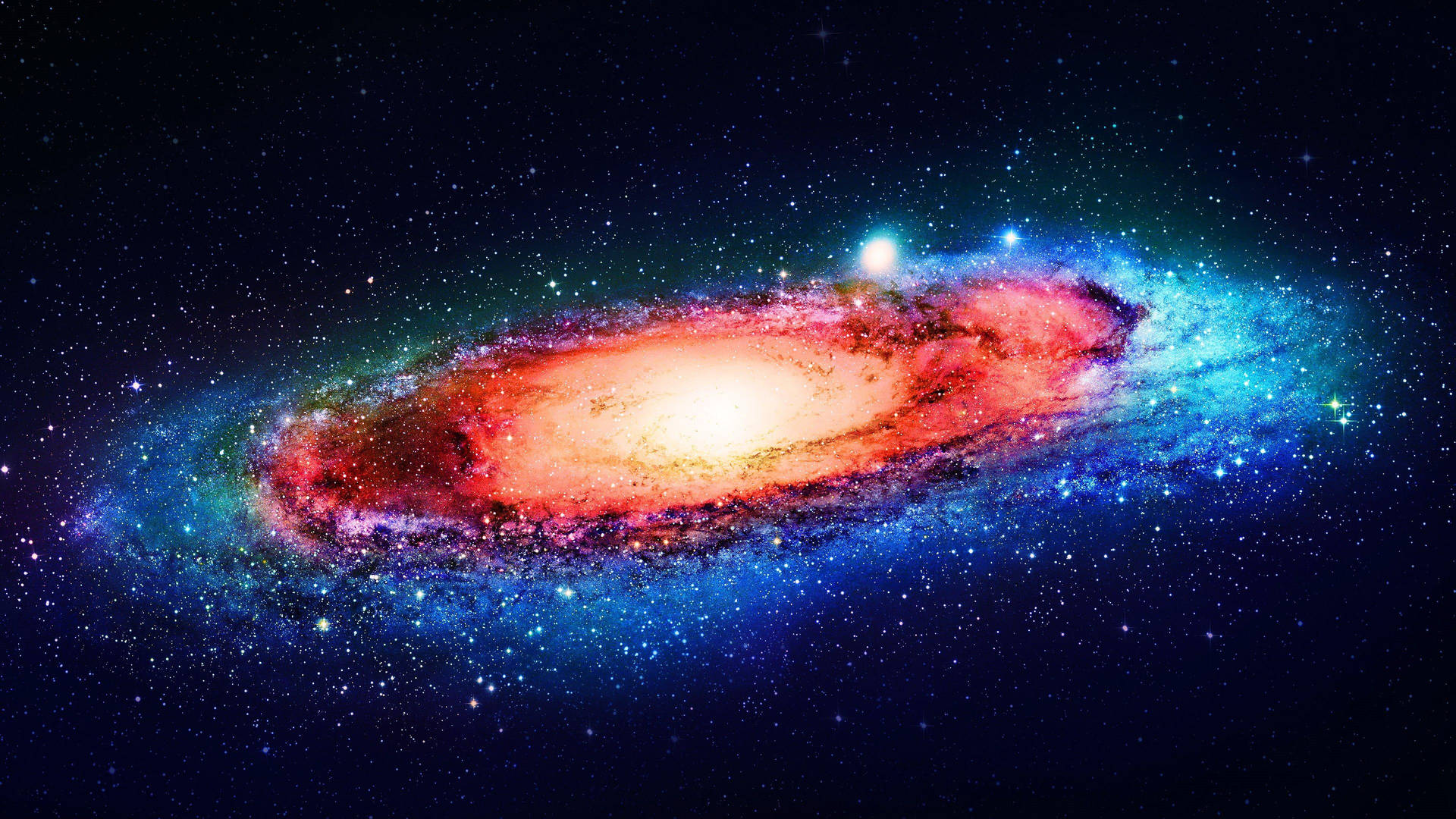 Red Andromeda Galaxy Background